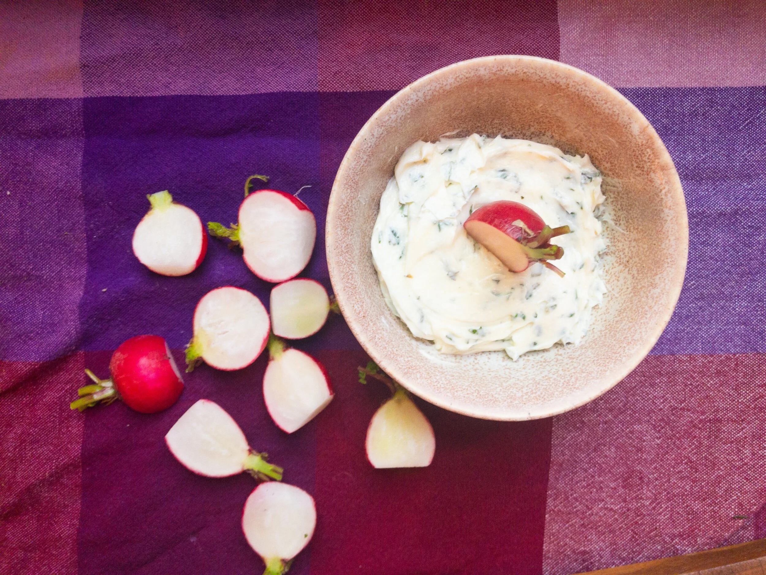 Radish with Sweet Butter and Mint