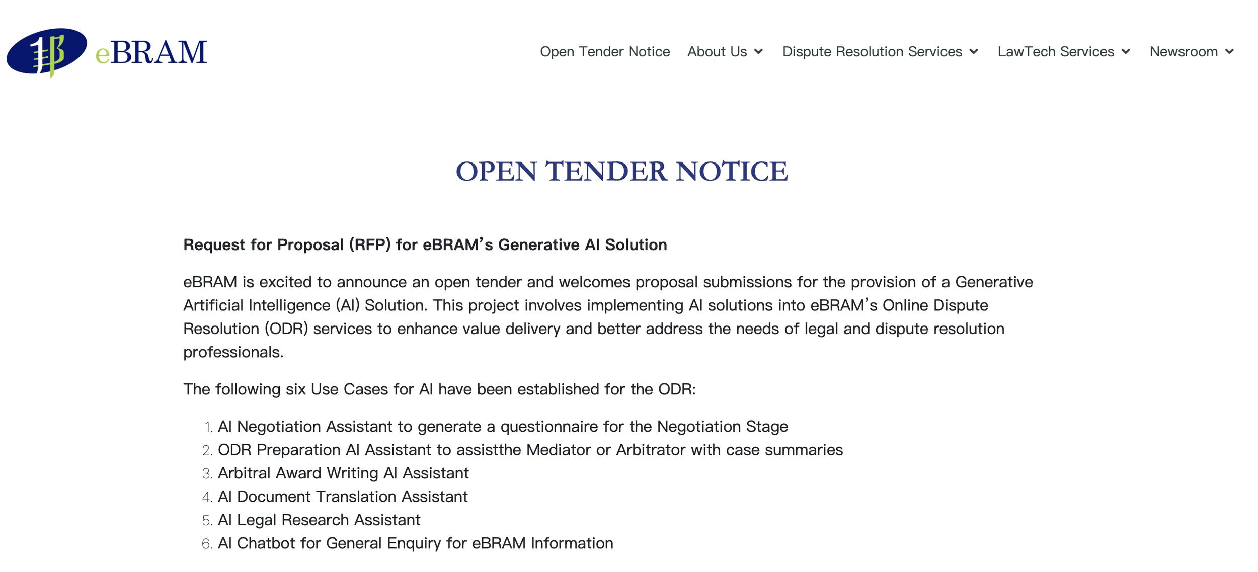 🧠 GenAI Tender for Lawtech – Expressions of Interest Due 12 June 2025