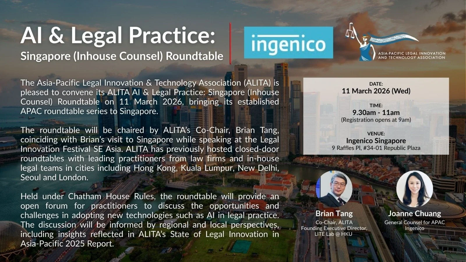 ALITA AI & Legal Practice: Singapore (Inhouse Counsel) Roundtable