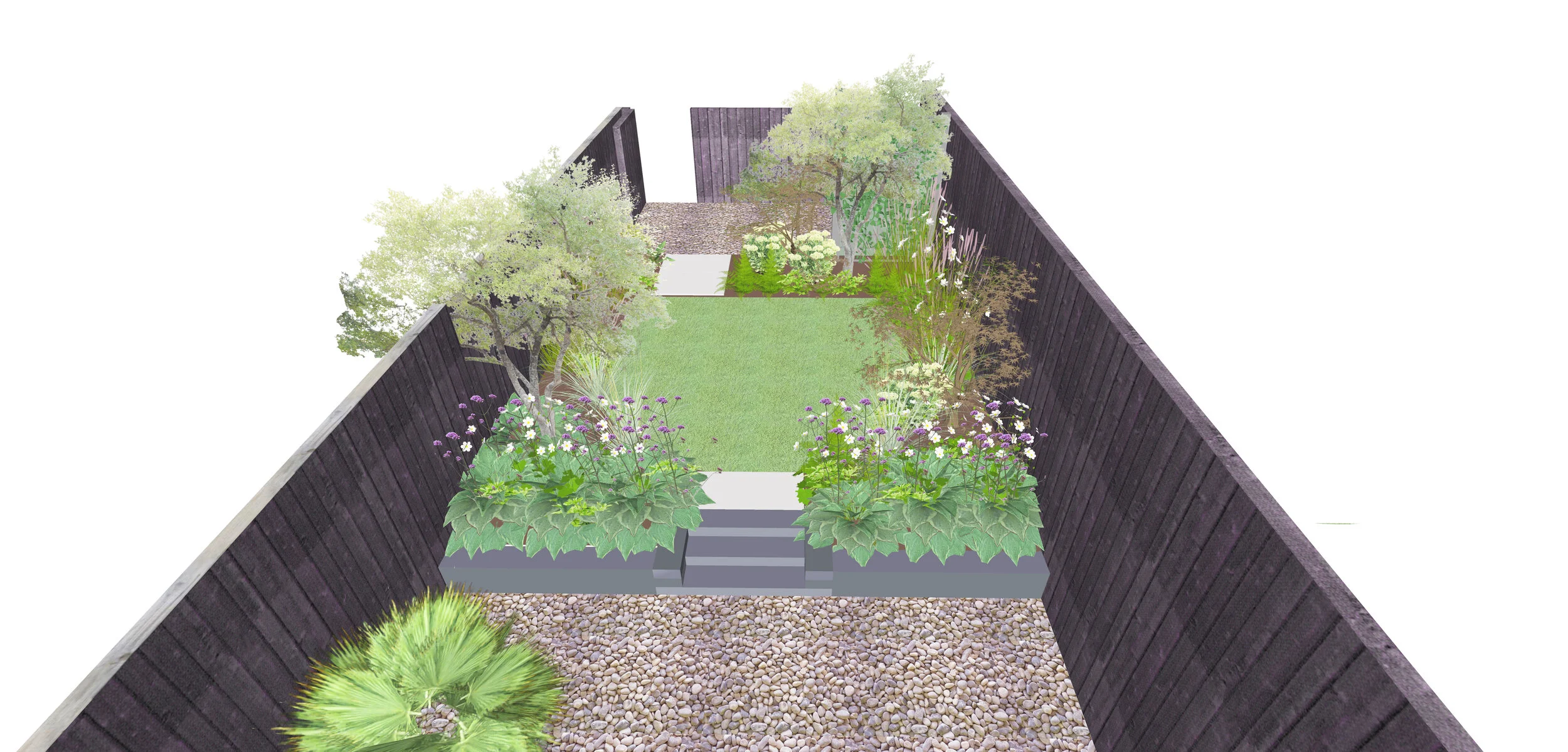 Late Summer Anemone and Verbenas