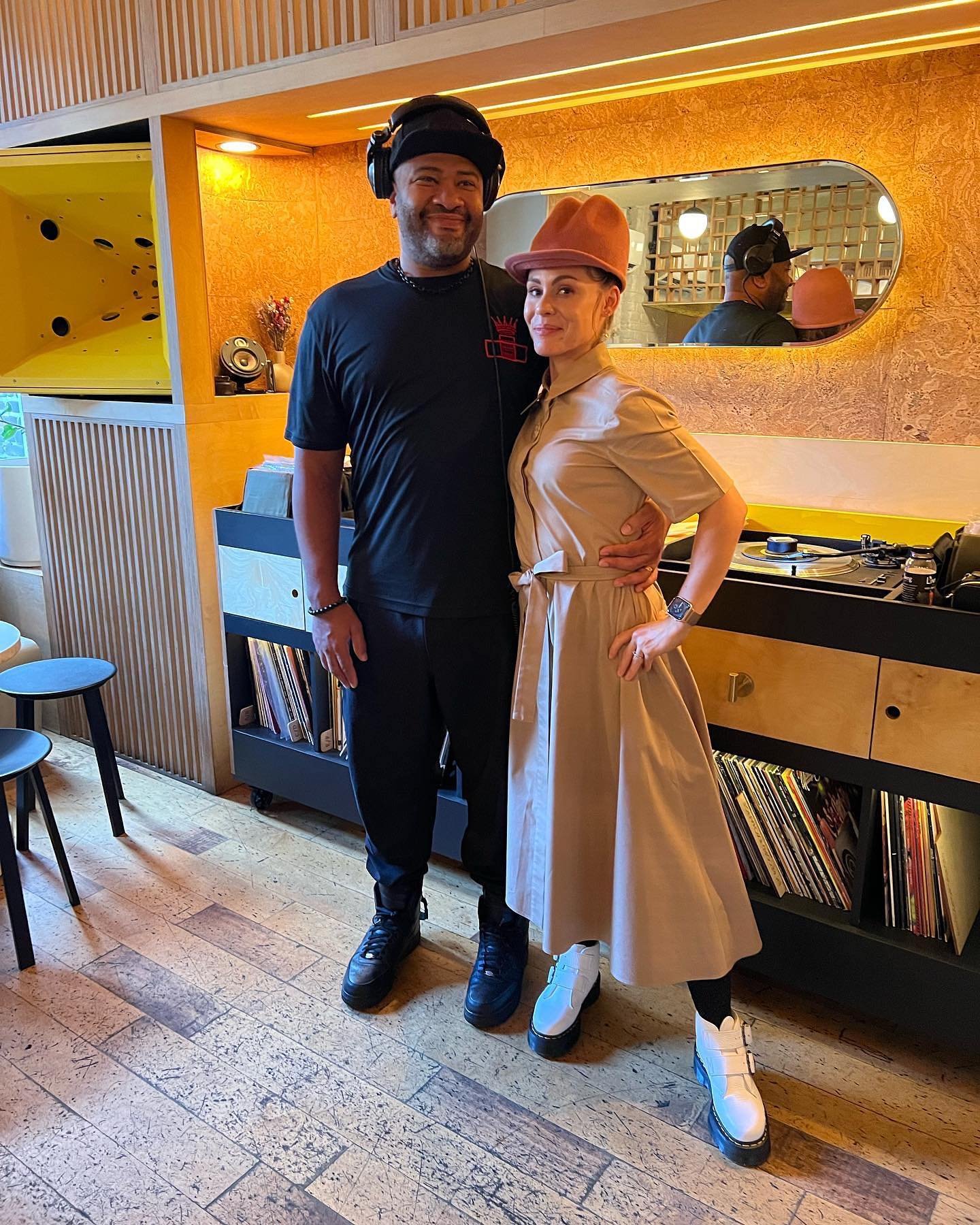 @eavesdrop.nyc @ouruniversalforce ❤️❤️ #vinylcouple #workingtogether
