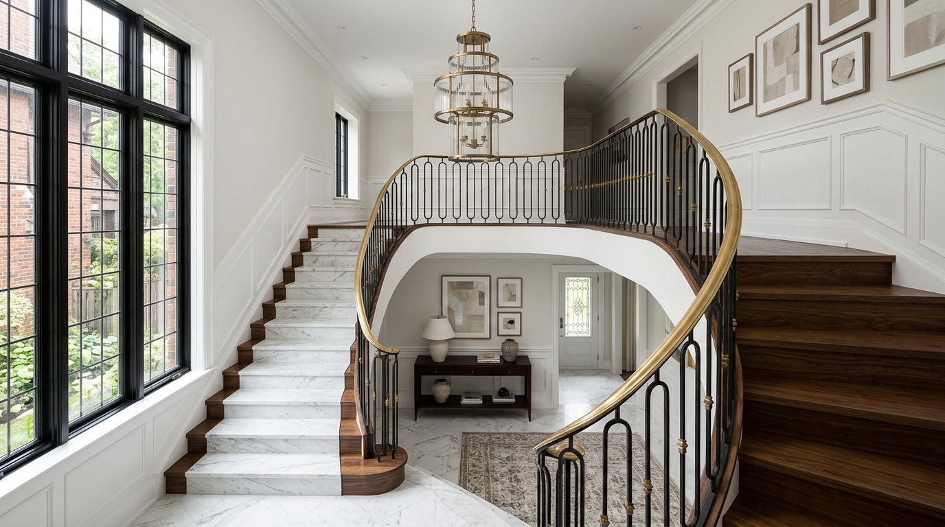 Stone Stair Treads and Risers: Adding Drama to Your Toronto Home's Entryway