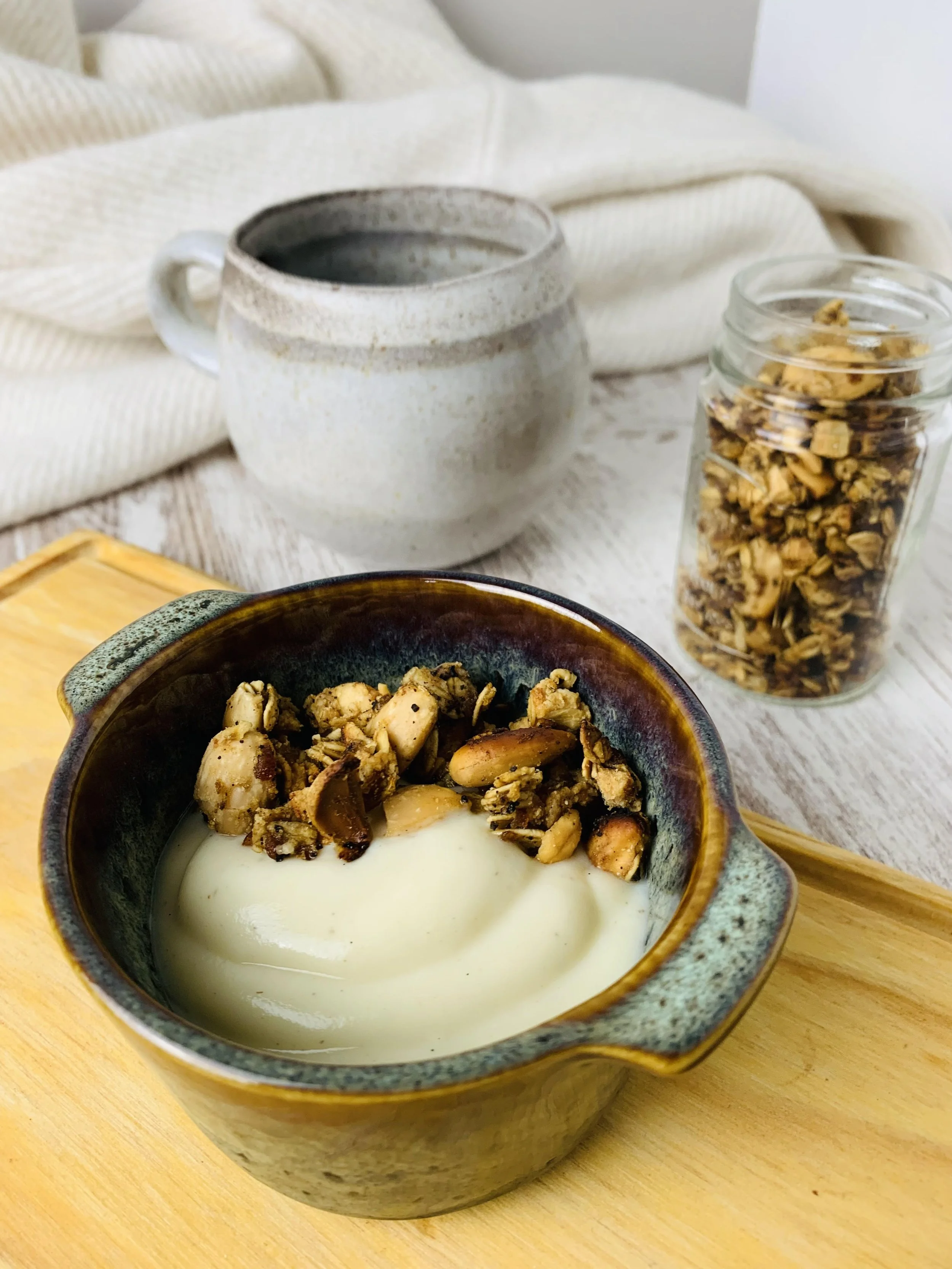 Granola de borras de café e sementes de abóbora