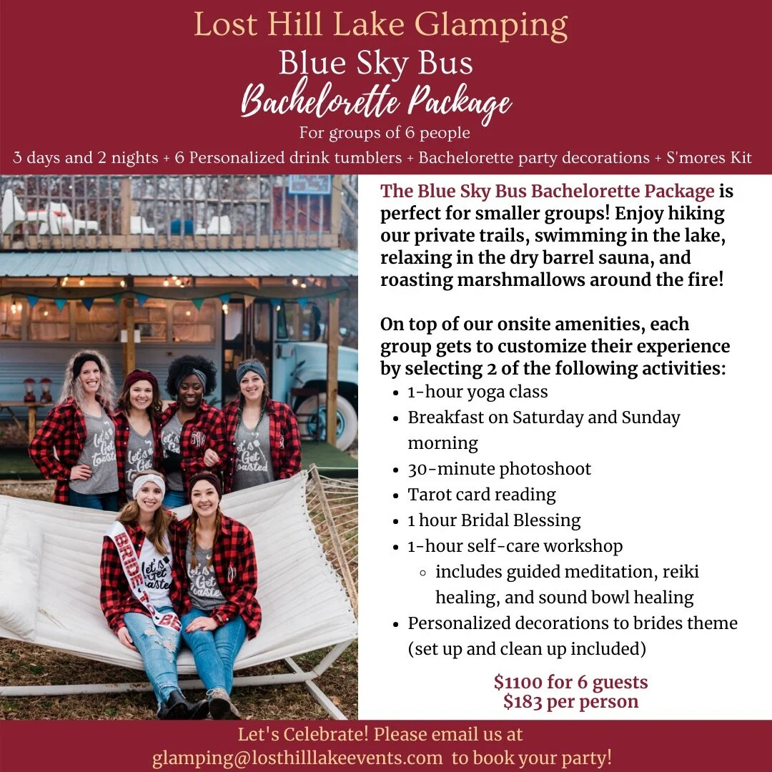 Glamping Bachelorette Party Ideas Lost Hill Lake Events in Missouri