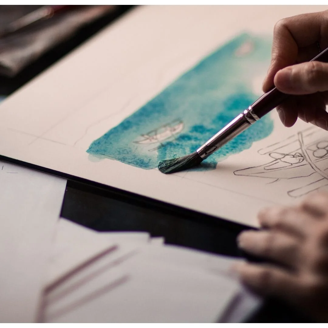 Child using art therapy materials during counseling session in Denver, NC