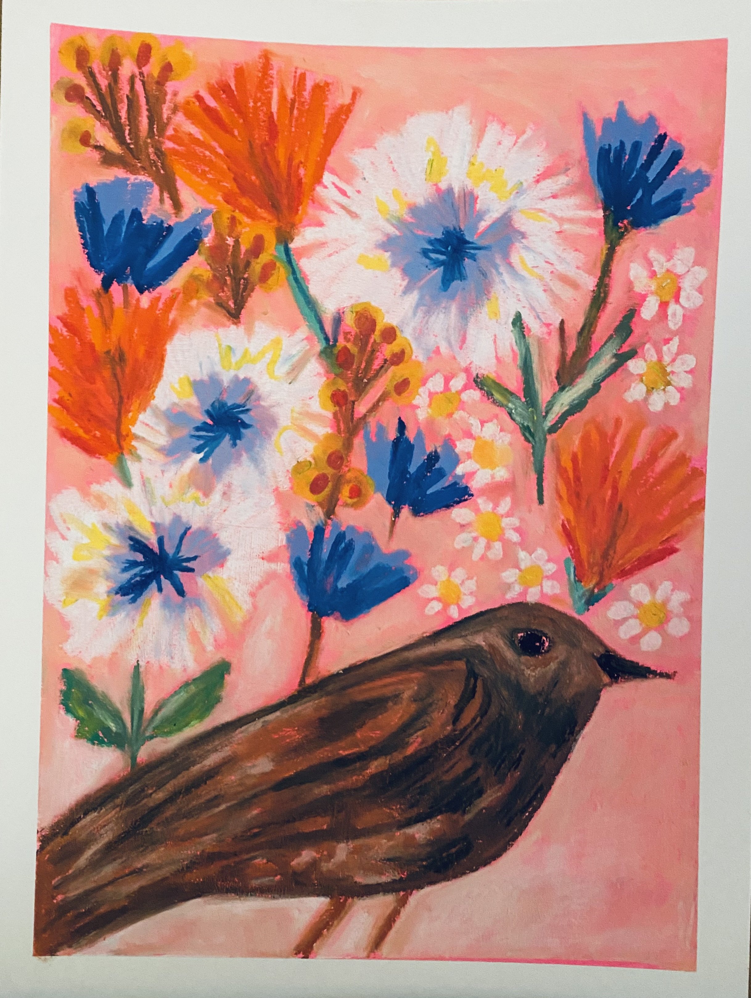  9 ×12 oil pastel on mixed media paper   