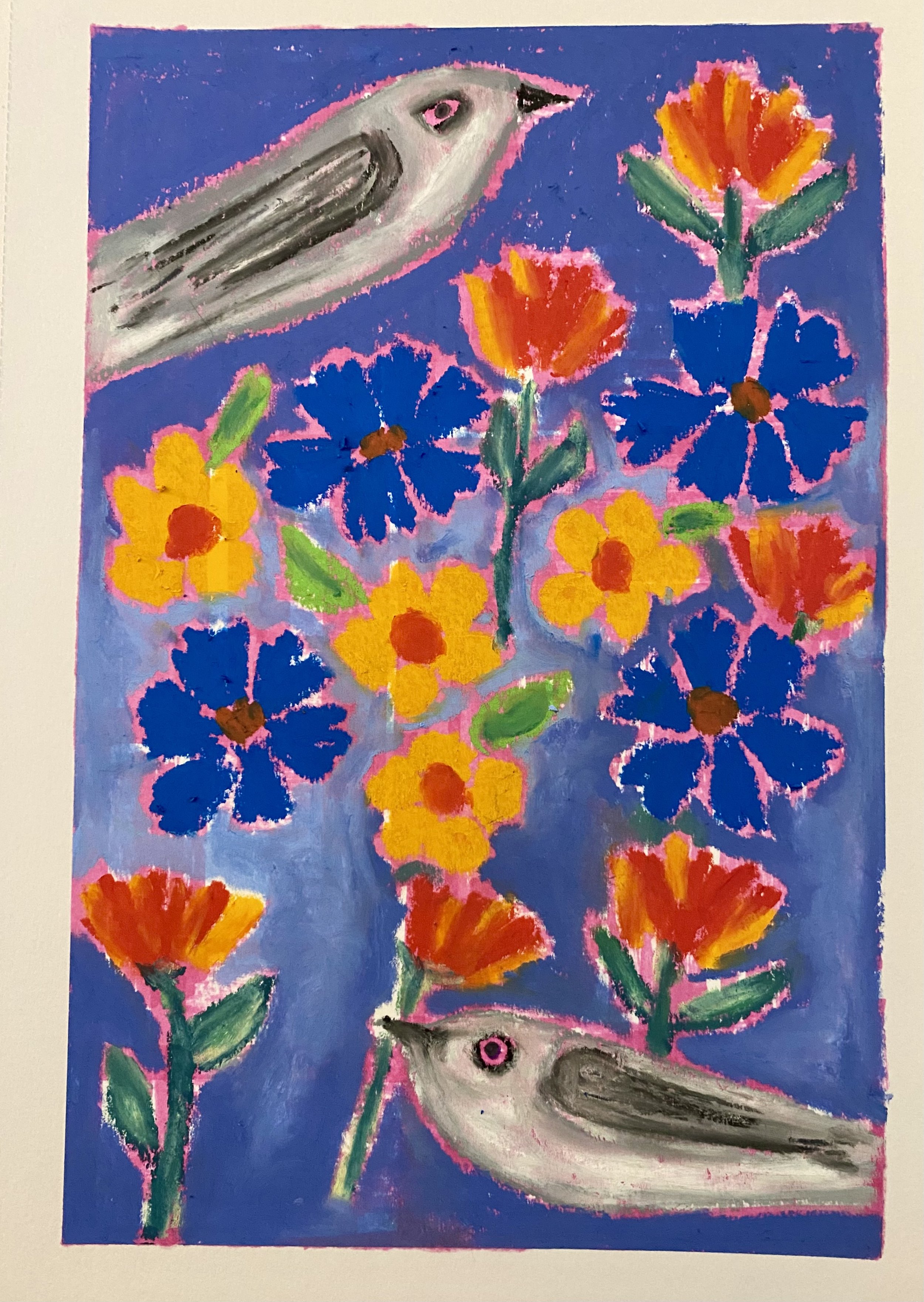  7× 10 oil pastel on mixed media paper 