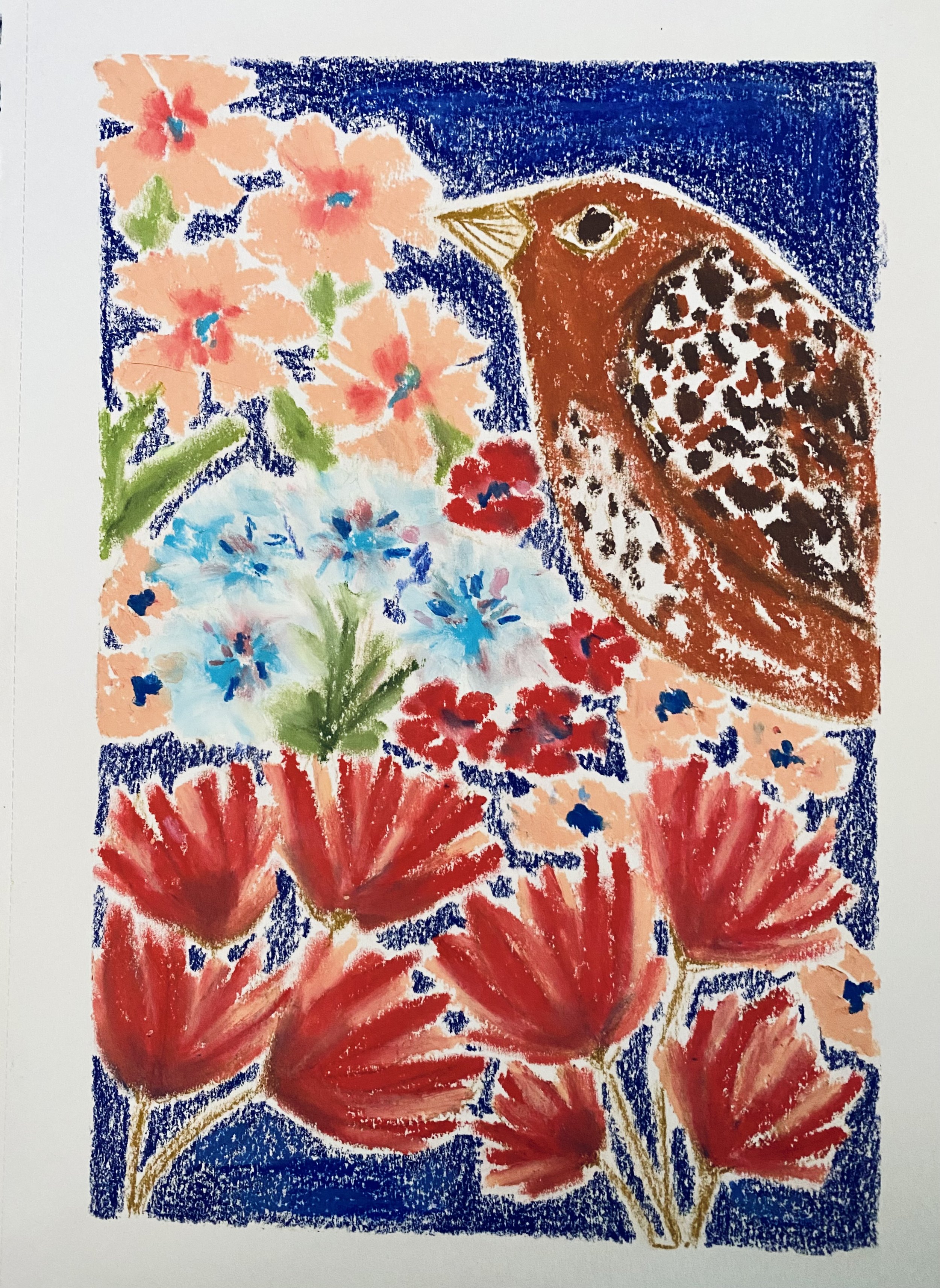  7× 10 oil pastel on mixed media paper 