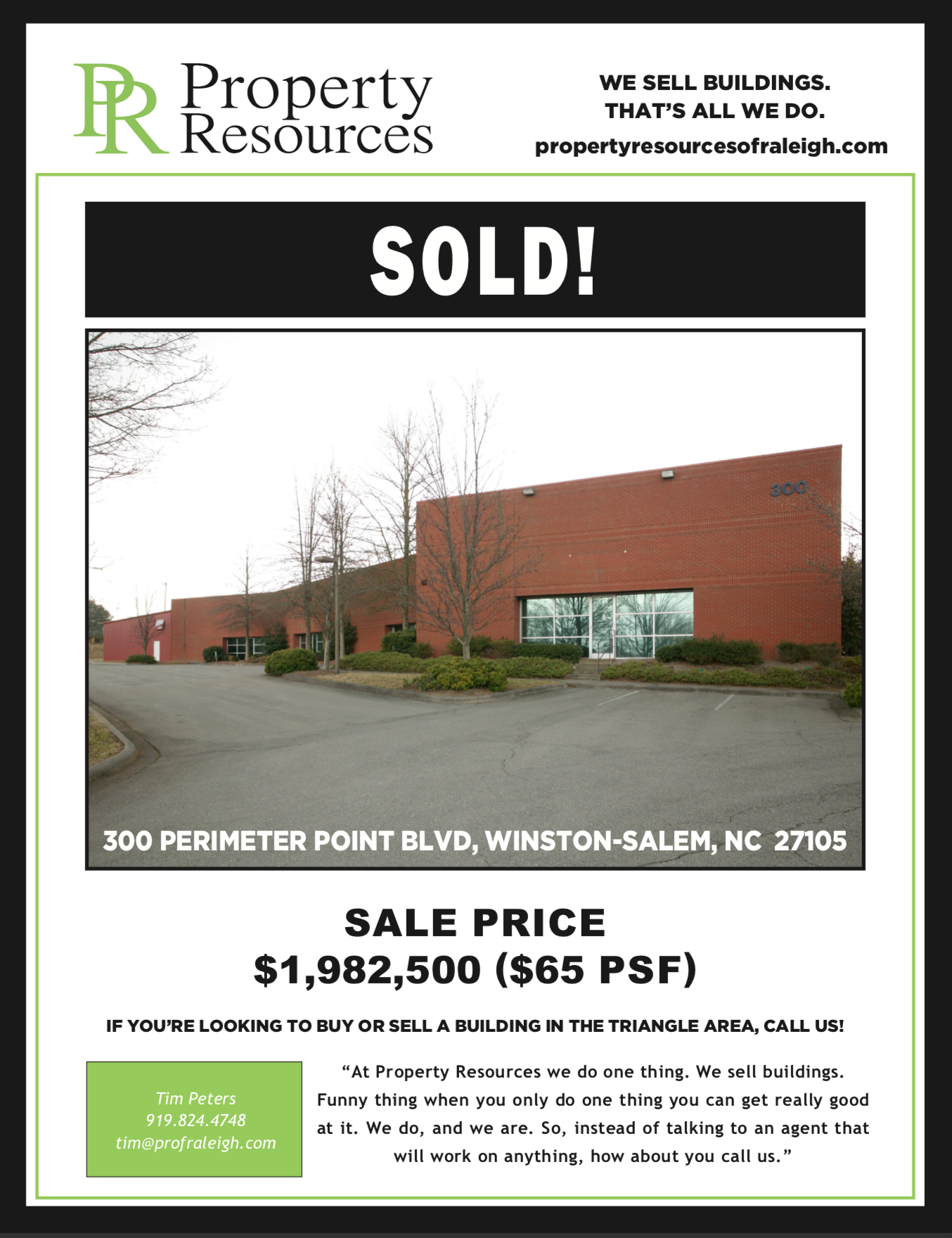 Commercial Real Estate Firm Property Resources of Raleigh