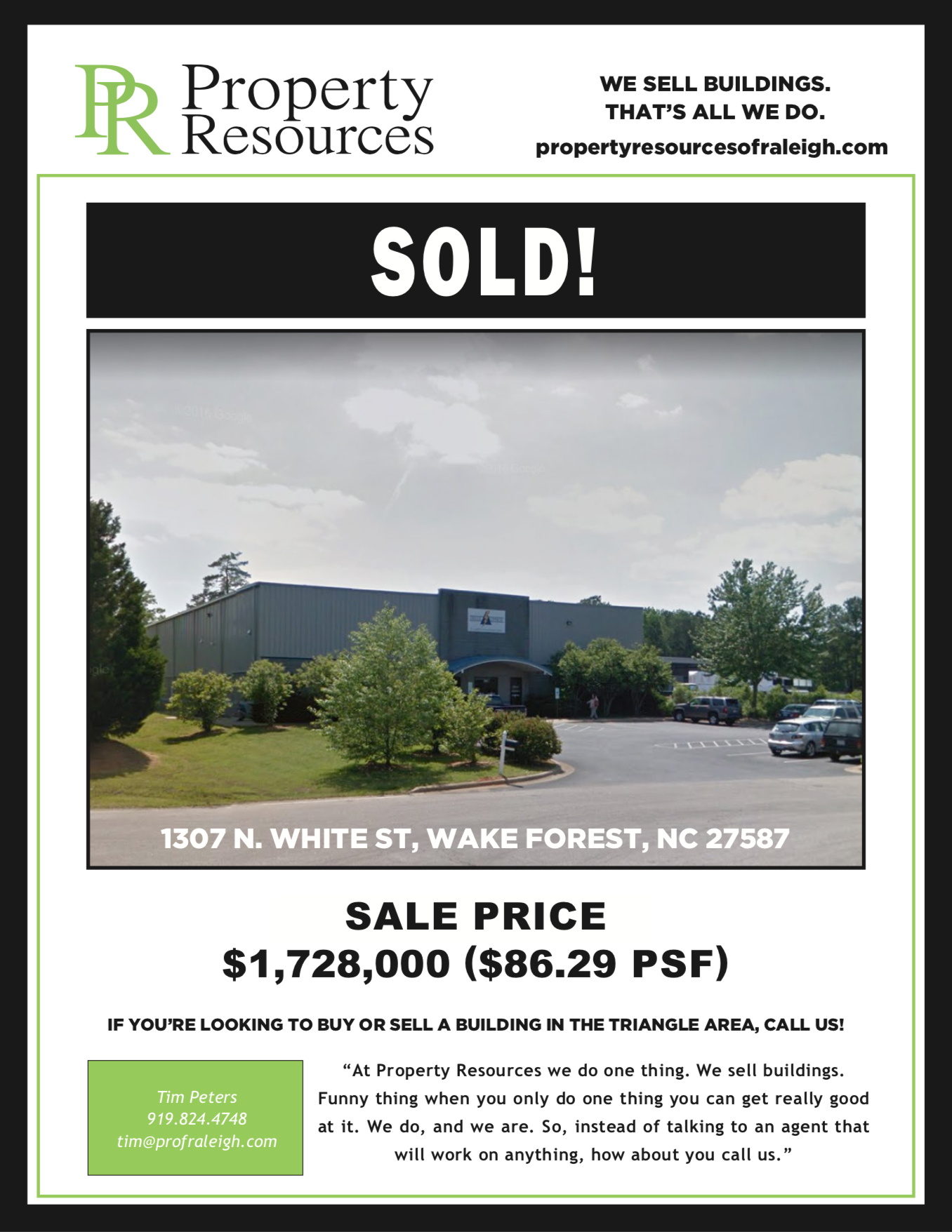 Commercial Real Estate Firm Property Resources of Raleigh