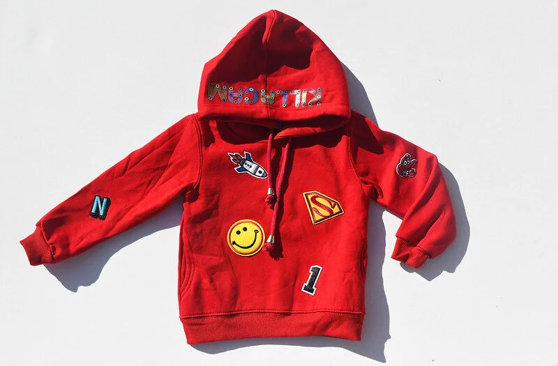 Patch Work Hoodie - Red