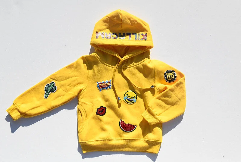 Patch Work Hoodie - Yellow