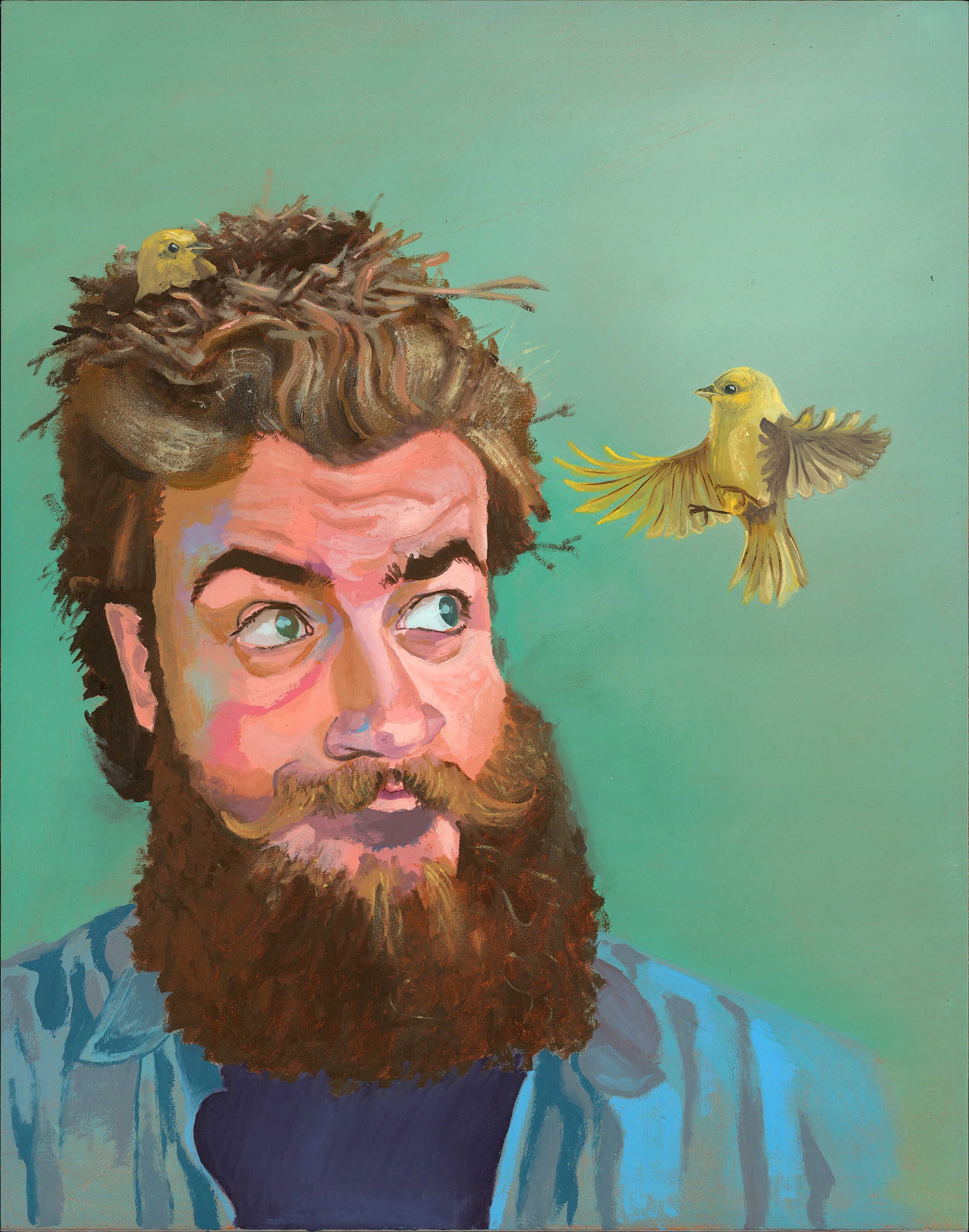 Self Portrait with Birds