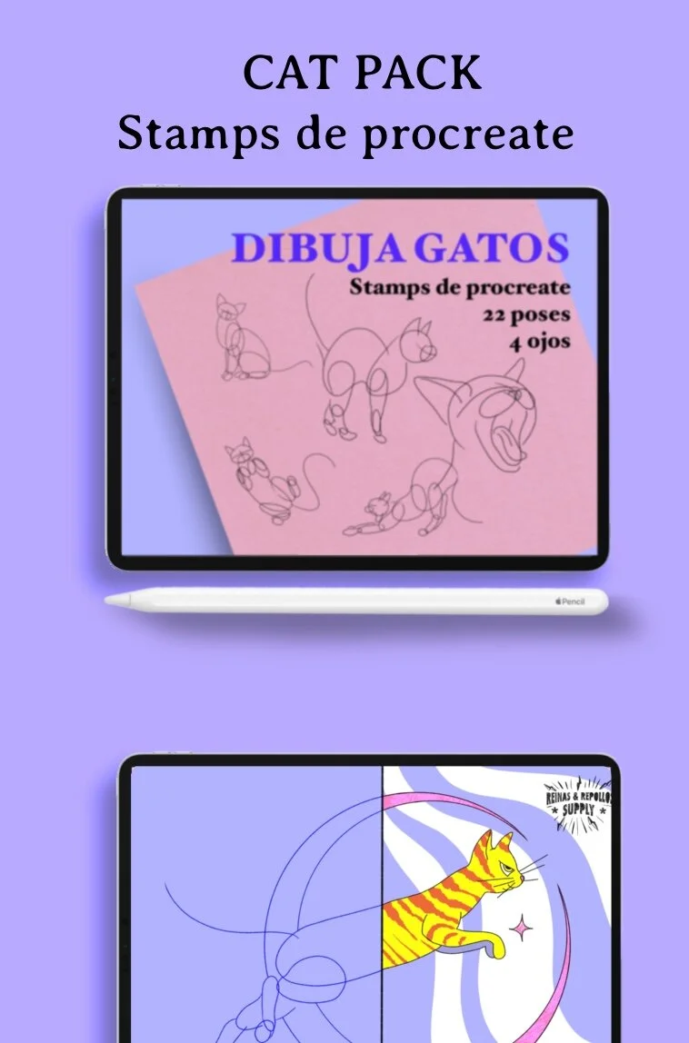Stamps dibuja gatos procreate
