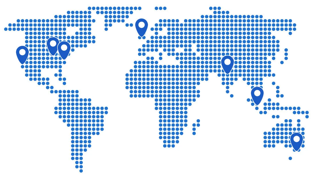 Map showing the locations of SAGE’s offices