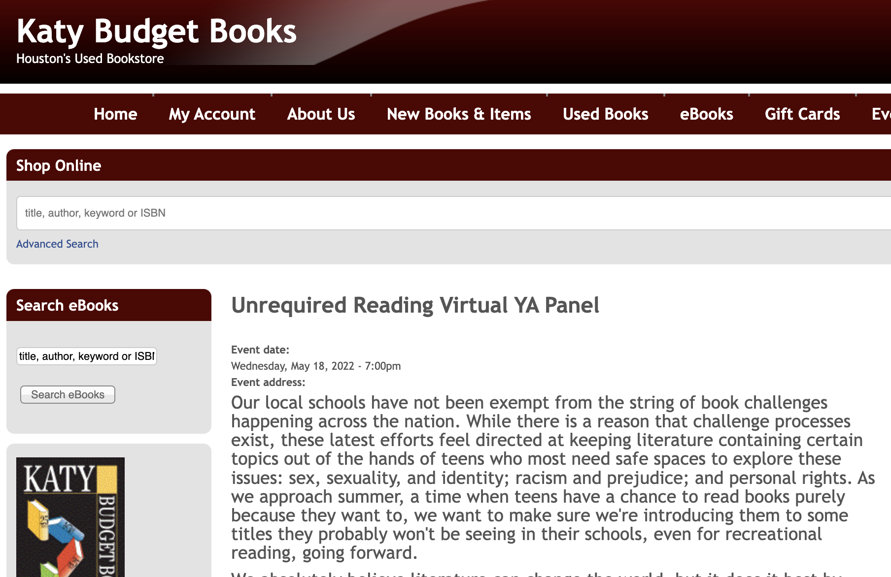 Unrequired Reading Virtual YA Panel