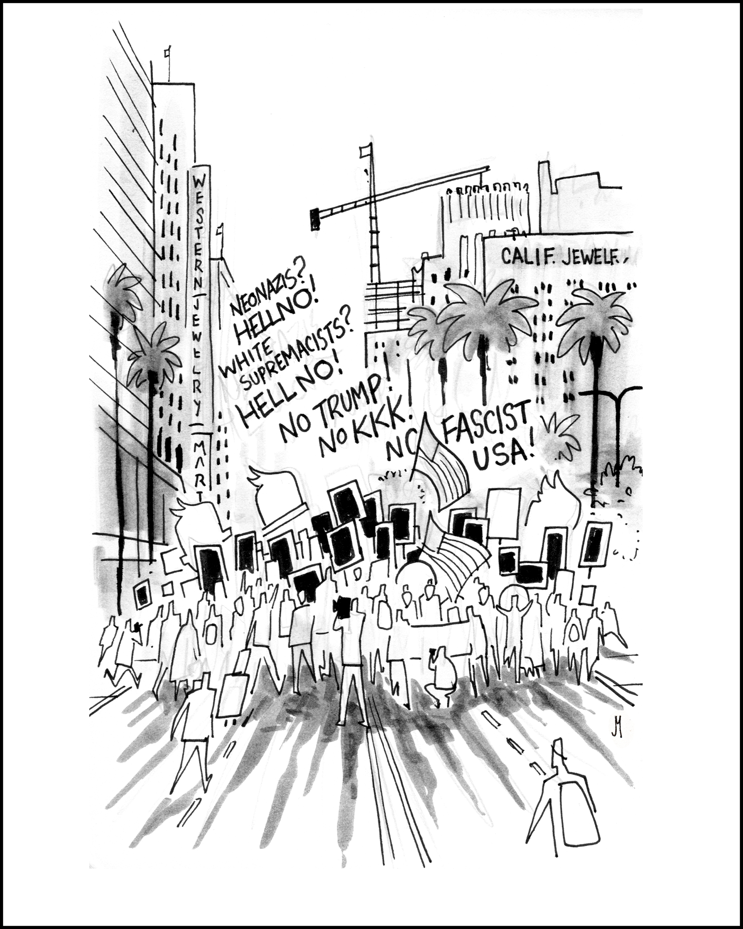 Art Print - No Fascist USA! 2016 March