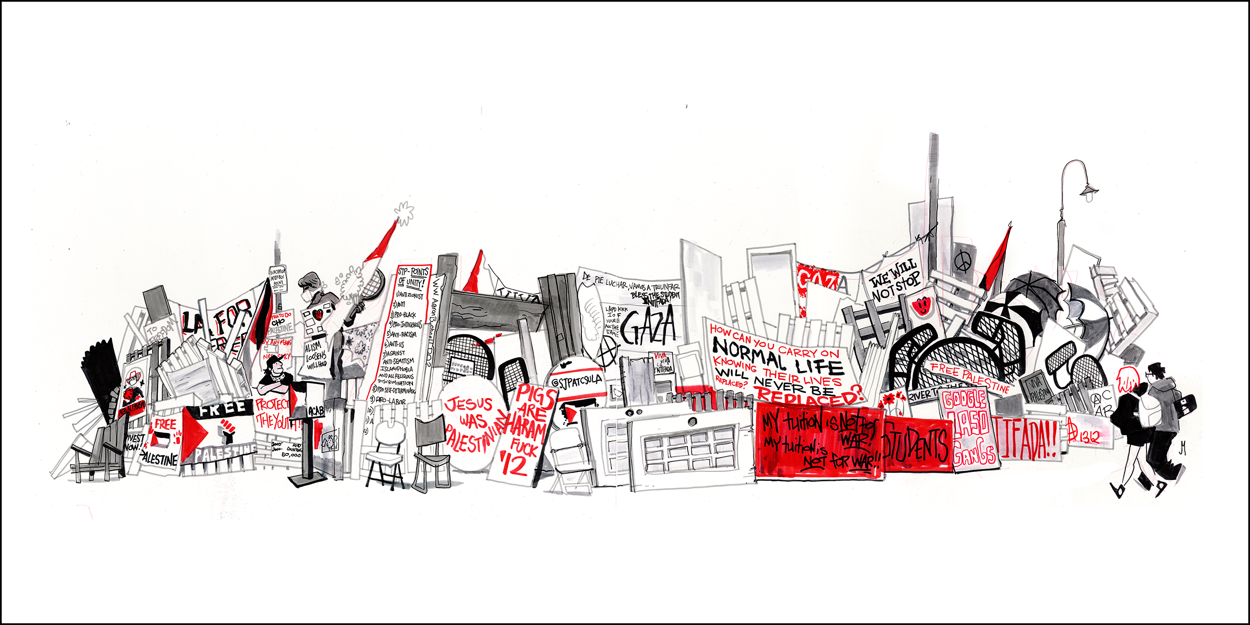 Art Print - Encampment Barricade at CSULA