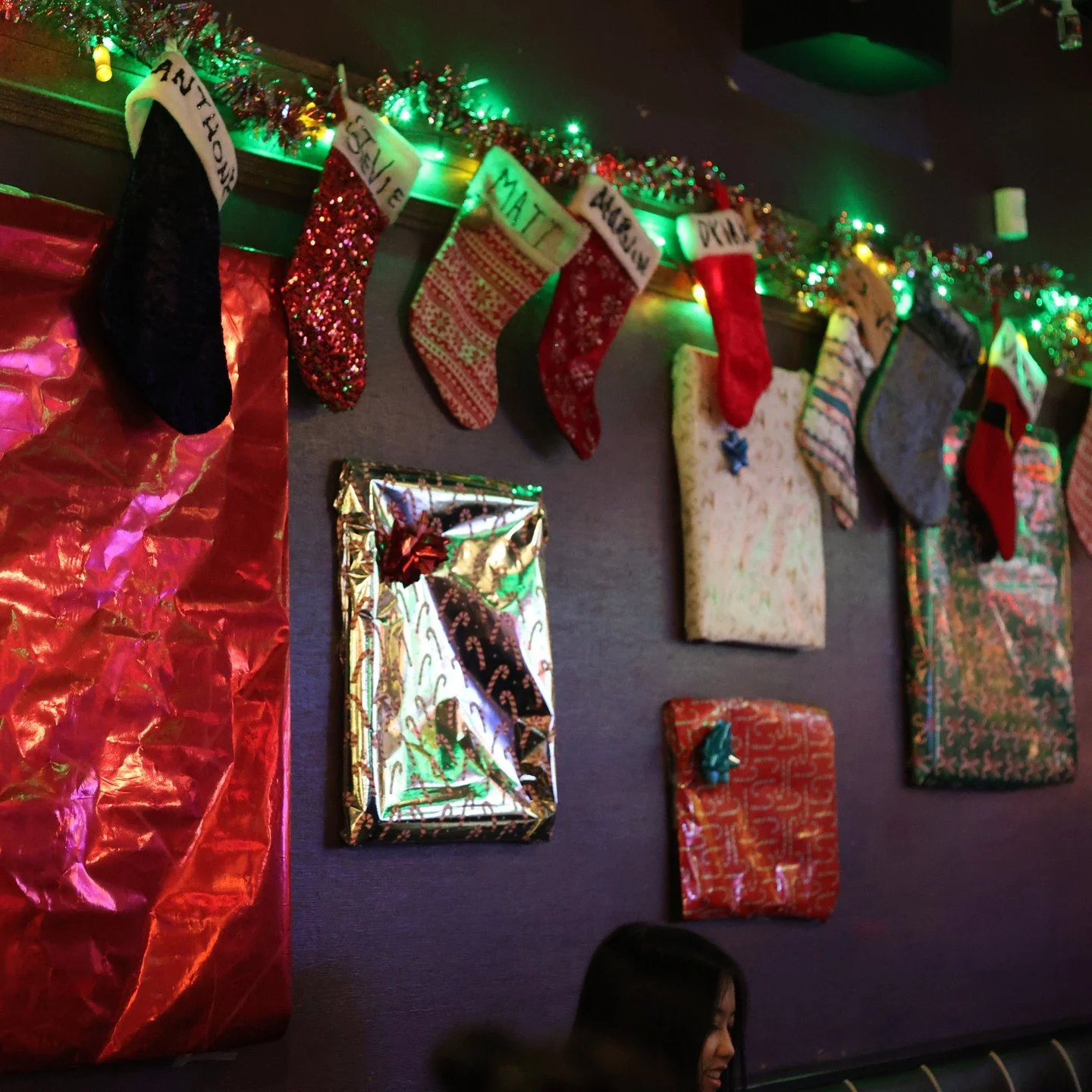 Our staff stockings are up and ready for stuffing 😉
Show your favorite bartenders some holiday love - and yeah, we accept more than singles! 

#the5pointcafe #since1929 #alcoholicsservingalcoholics #seattlediner #divebar #christmas #5pointchristmas