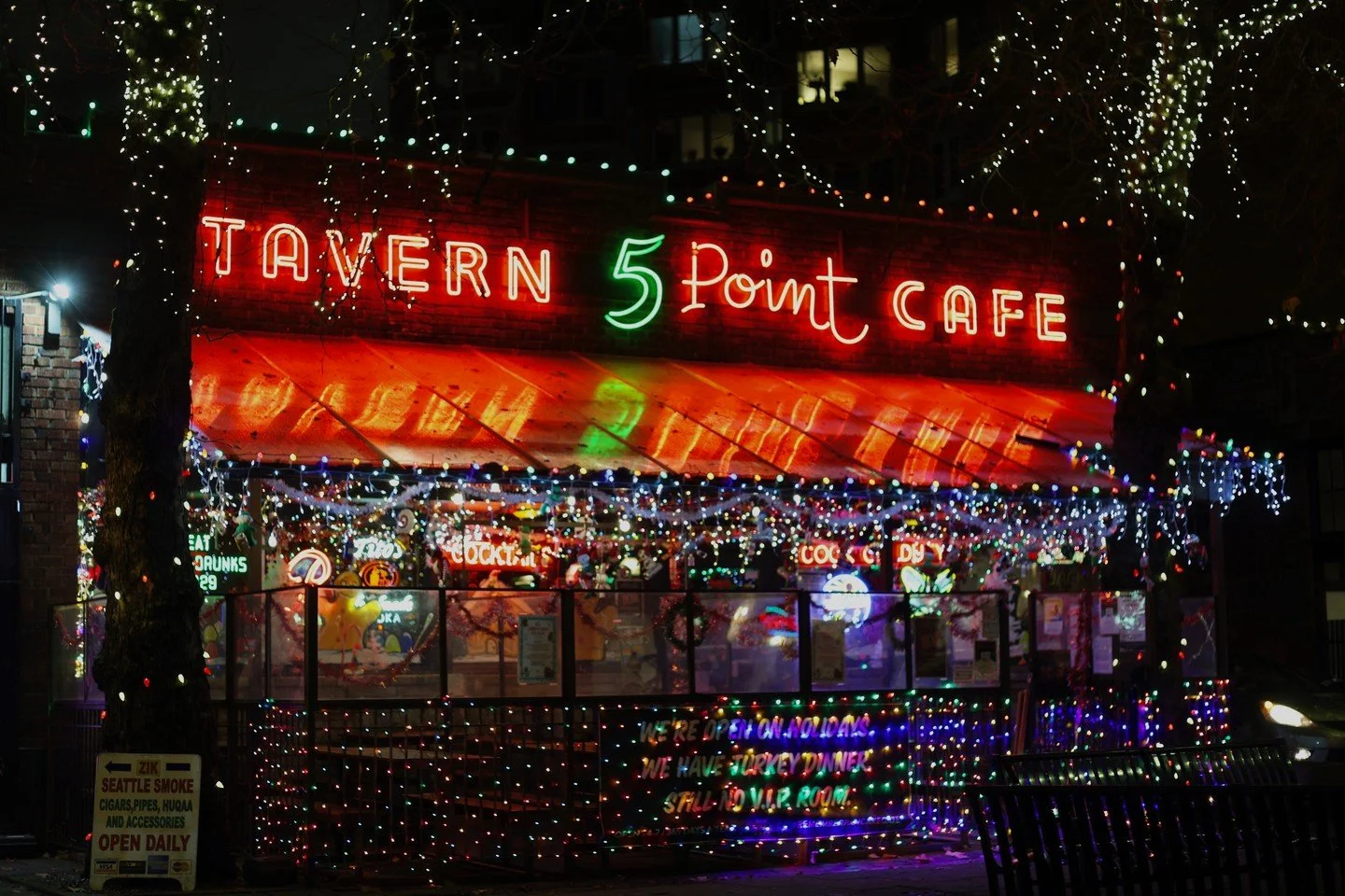 There's lots of new kids on the block trying to be "Christmas Dive Bars" or something. Cute. We don't need your "pop ups"! WE've been up since 1929. 

If you want a real dive bar, and the sort of drunken christmas "cheer&quot
