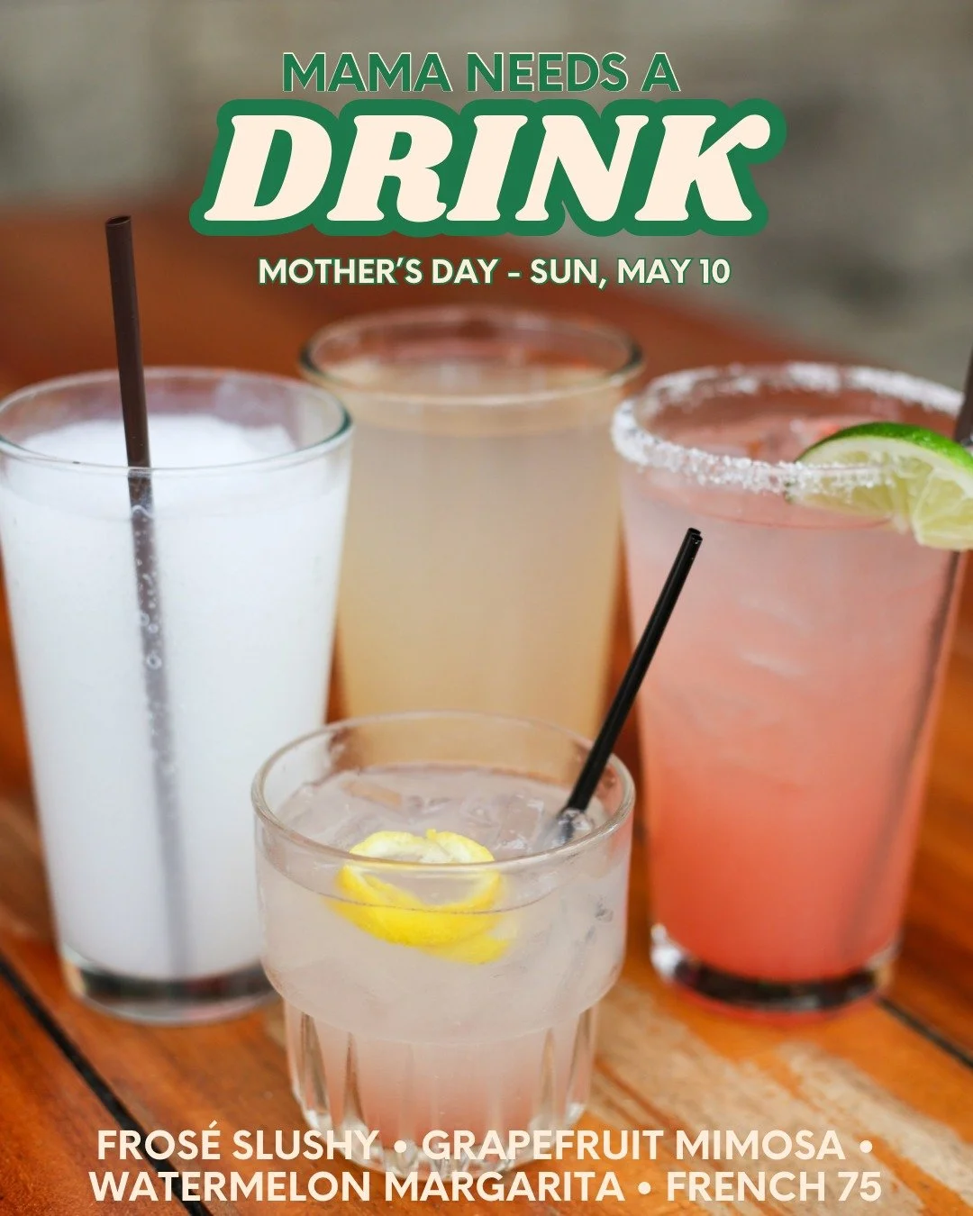 How do you spell Mom's Day? 
D-R-I-N-K🍹💐

Spend your Sunday with The 5 Point Cafe and Mecca Cafe, where we&rsquo;ll keep the cocktails coming and do our best to drown out the sound of the kiddos 😉

#mothersday #meccacafe #the5pointcafe #the5pointl
