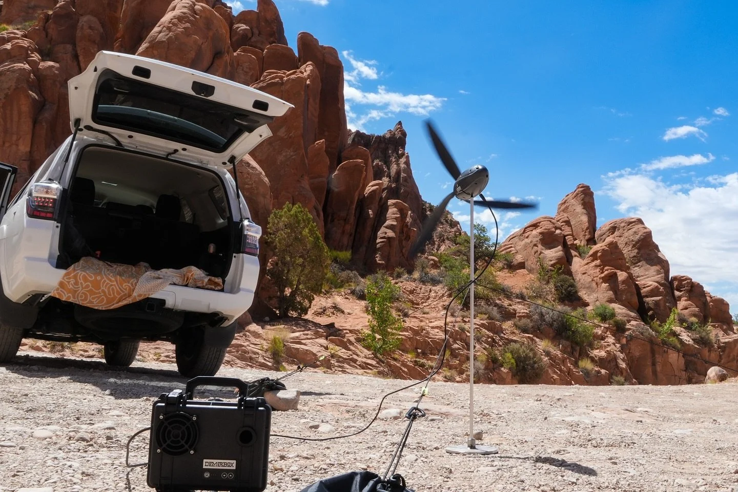 The Shine 2.0 portable wind turbine - light enough to fit in your pack, powerful enough to  keep your gear charged anywhere the wind blows. We put it to the test in Utah&rsquo;s rugged landscapes and the results speak for themselves! 

So, how fast d