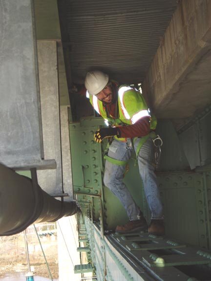 Climbing the Arch Tie at Tacony Palmyra Bridge