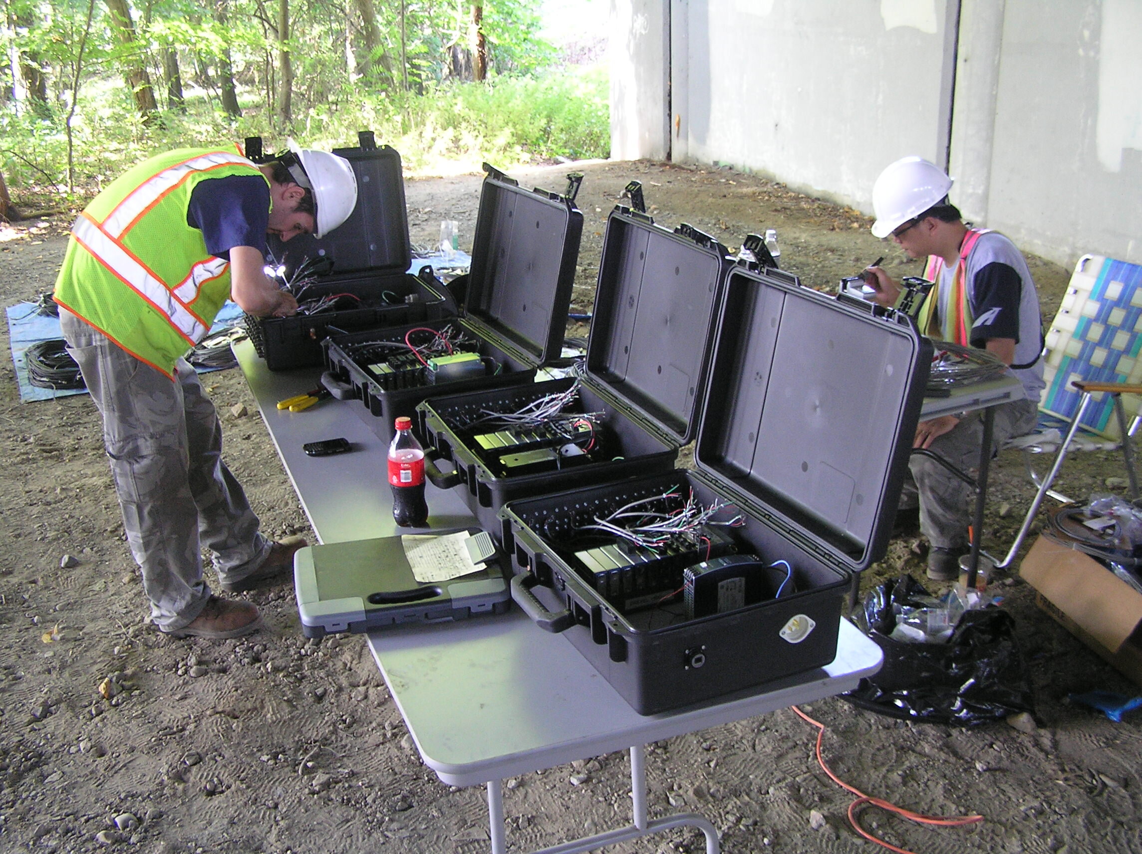 Rewiring under the bridge in New Jersey