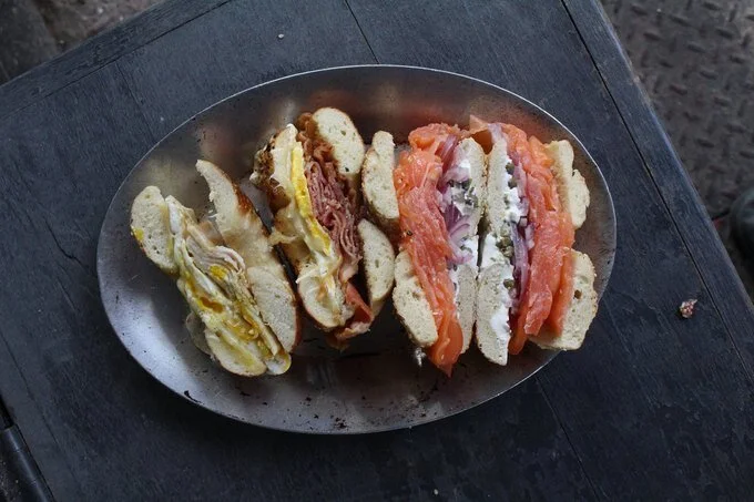 The BEC (bacon, egg & cheese) and Salmon Classic signature sandwiches 