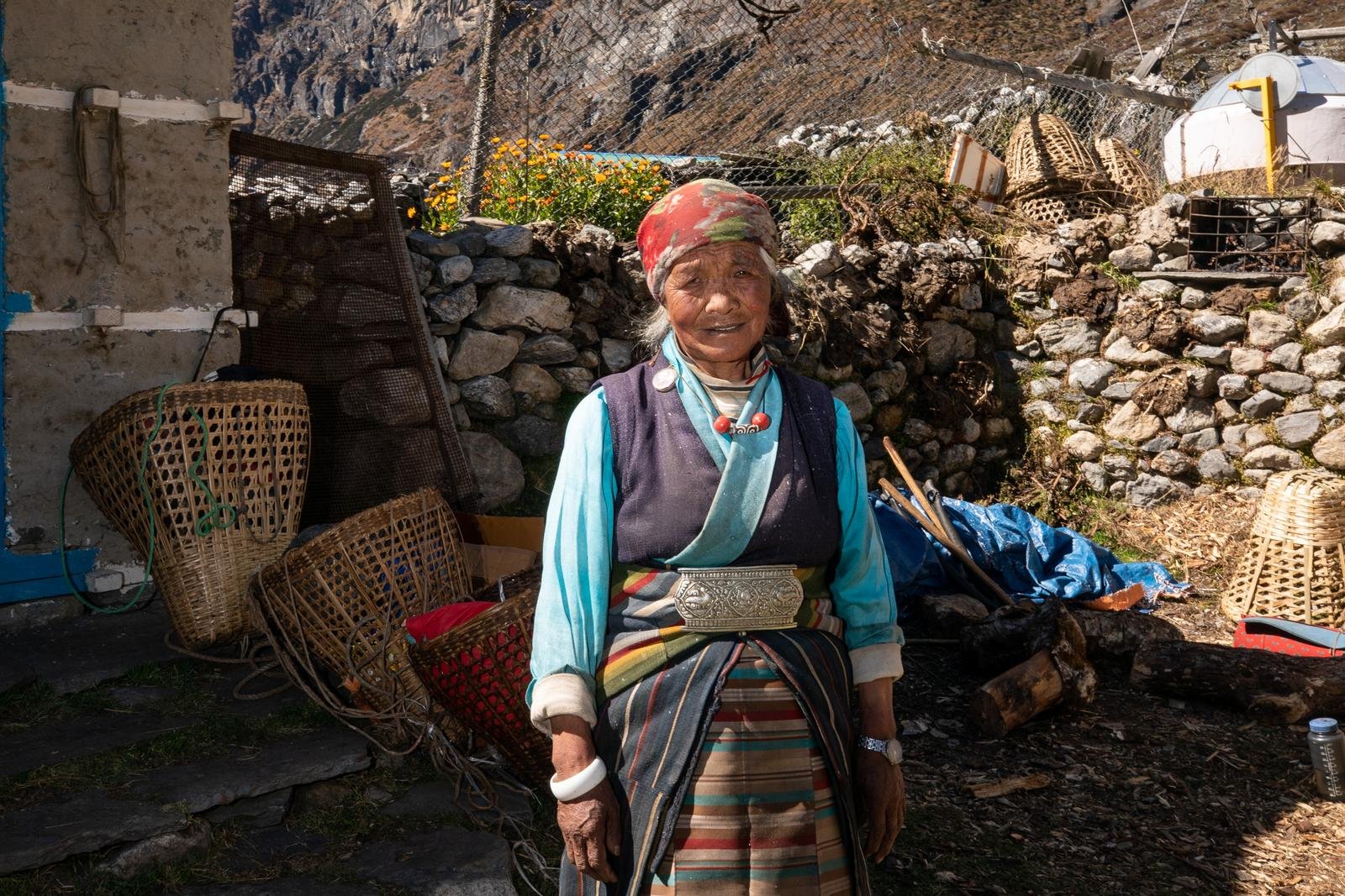  Furdiki Sherpa, 80, can see the edge of the lake from her home in the village of&nbsp;Na.  She has lived here all her&nbsp;life. “I only want to live here,” she says. “Why would I want to live anywhere else? We have clean air, clean&nbsp;water.” 