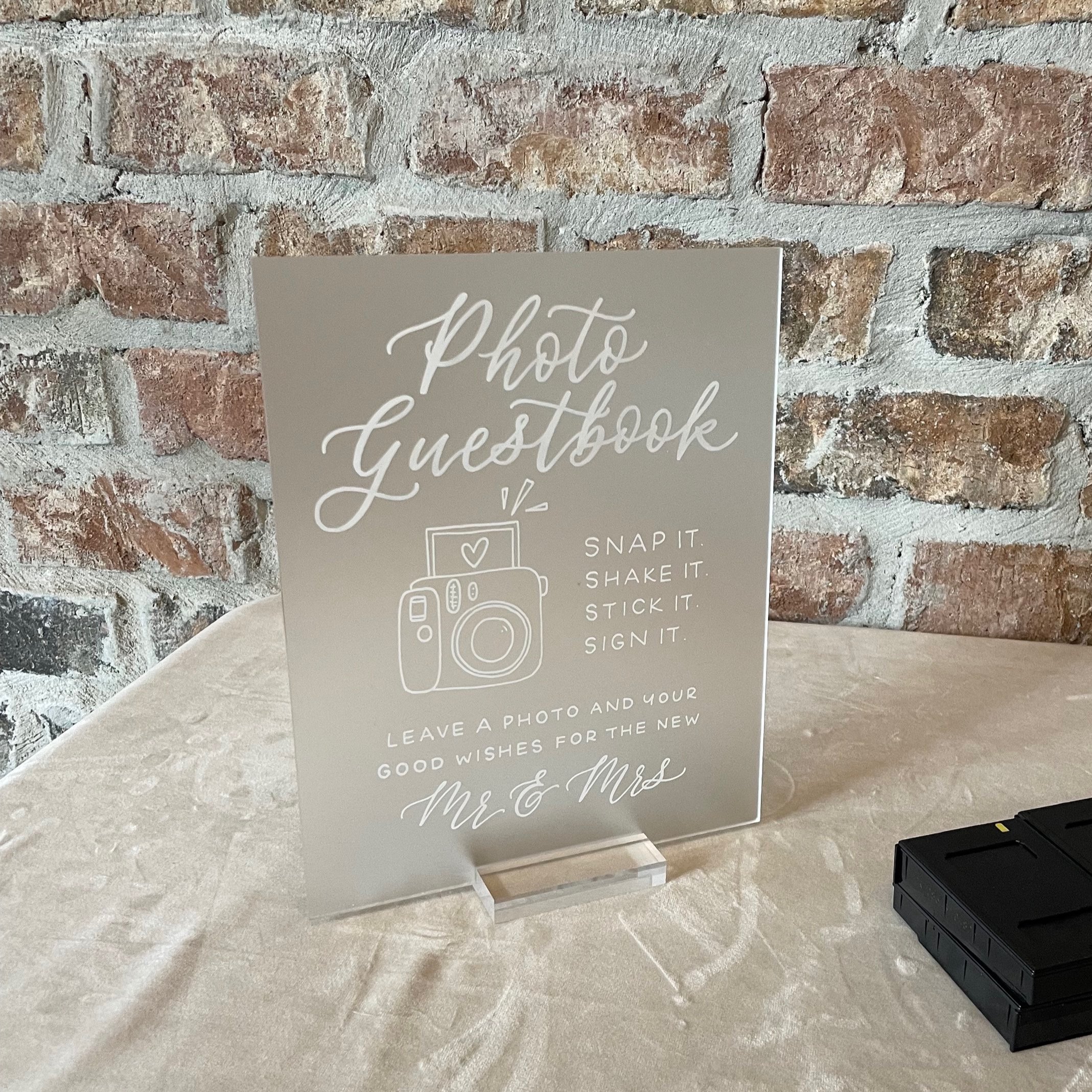 8x10 frosted acrylic photo guestbook sign