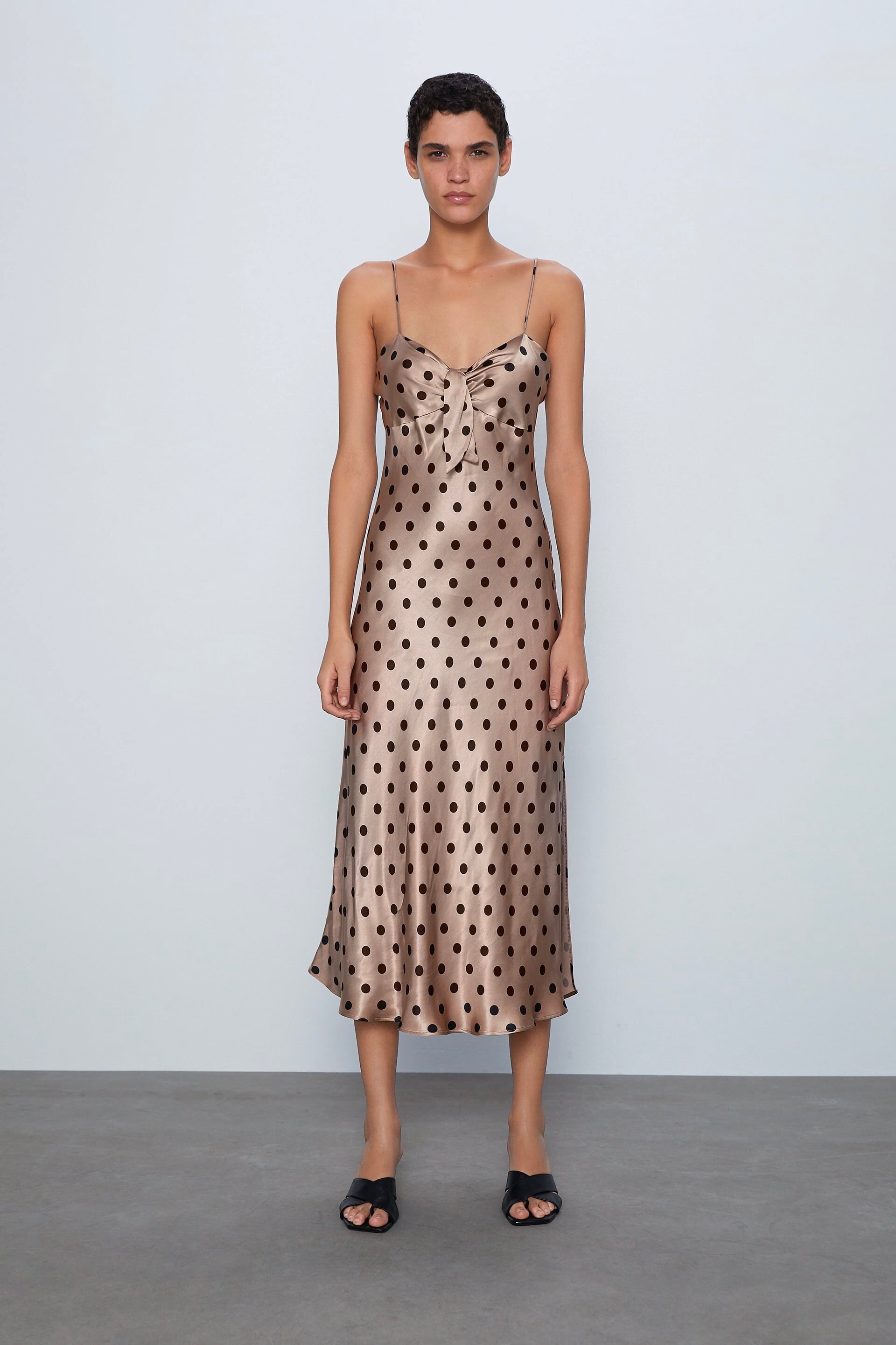 Zara polka dot slip dress top