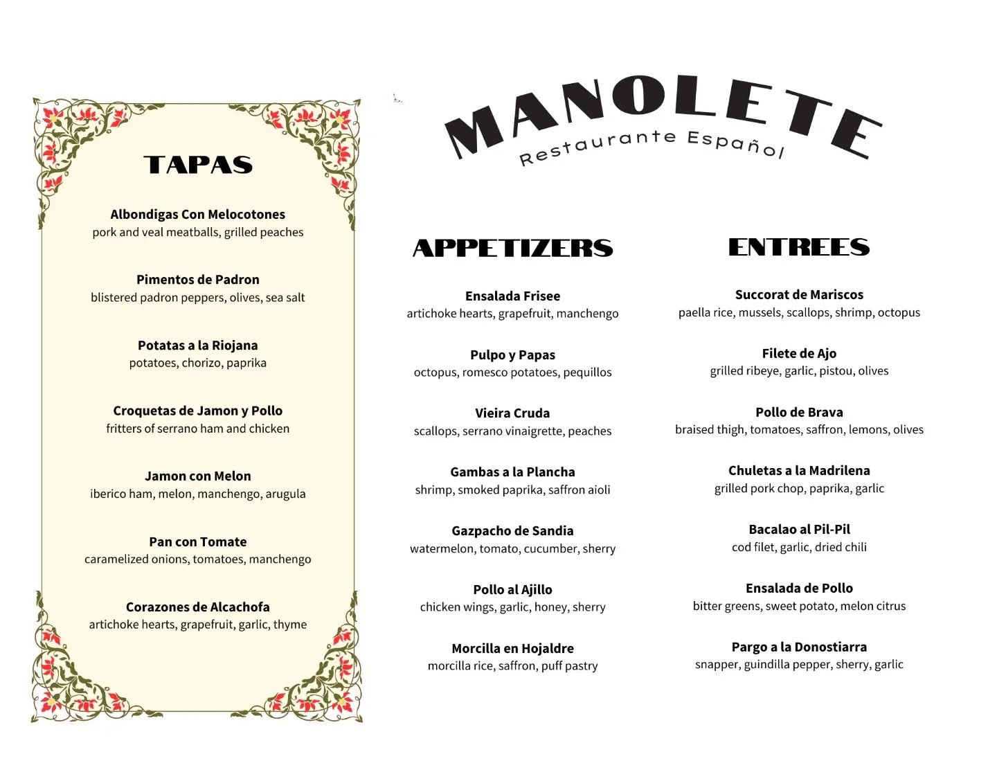 The menu is live! Manolete is opening Tuesday, June 4th and we cannot wait for you to try this delicious array of Spanish dishes. Learn more and snag your reservation at:⁠
⁠
www.nochi.org/manolete⁠
⁠
#intheNOCHI #wherenolaeats #neworleansrestaurants 