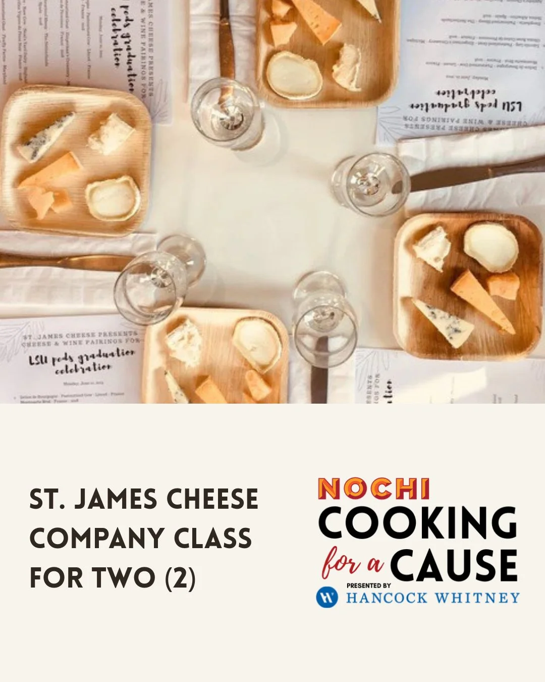 Looking for the ultimate date night? Whether it&rsquo;s learning about cheese at @stjamescheese, dinner for two at @emerils, or singing your heart out at a Billie Eilish concert, the Cooking for a Cause auction has something special for you and your 