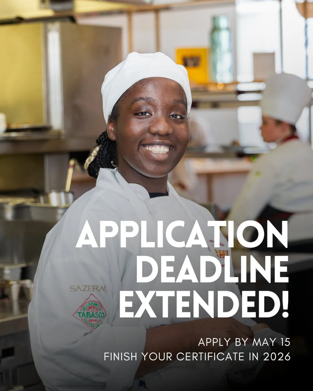 Good news: there&rsquo;s still time.⁠
⁠
The application deadline for NOCHI&rsquo;s Fall &rsquo;26 cohort has been extended to May 15. If you&rsquo;ve been thinking about taking the next step into culinary or baking &amp; pastry, this is your moment.⁠