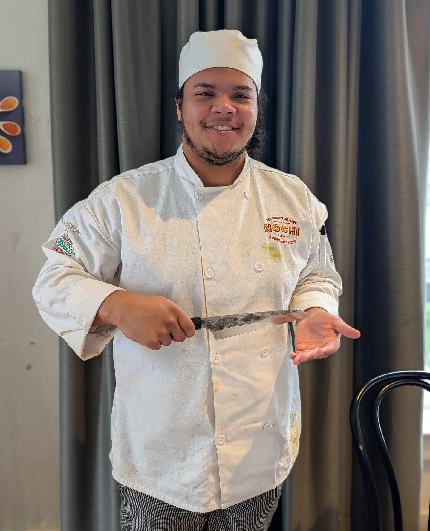 Congratulations to Jeremiah, recipient of the Alma Knife Company Award.⁠
⁠
This award recognizes a student from an underrepresented population in the culinary industry who has demonstrated resilience through personal and professional challenges. Sele