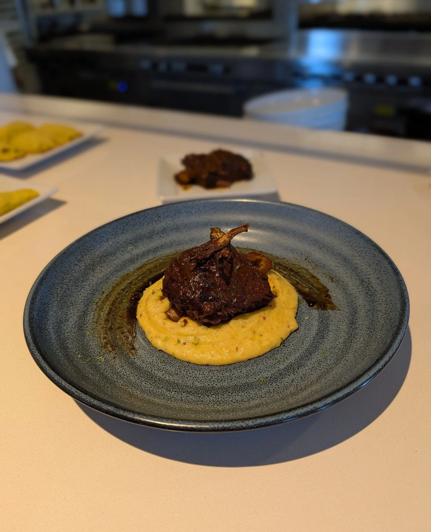 Recipe testing is underway for Deux Fuegos ahead of next week's opening. Our Culinary Arts students are refining every detail in the labs: balancing flavors, adjusting plating, and bringing their Louisiana Creole and Mexican-inspired concept to life 