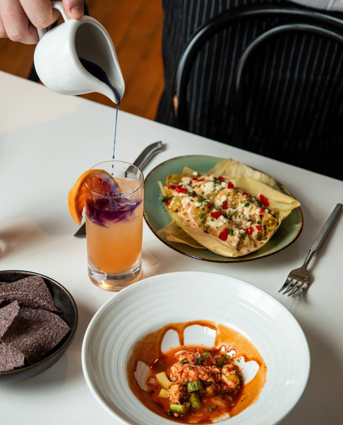 Louisiana Creole meets Mexican tradition, one plate at a time. 🔥🌽⁠
⁠
Every dish at Deux Fuegos represents all the research, recipe testing, collaboration, and creativity from our Spring &rsquo;26 Culinary Arts students. Featuring bold flavors and t