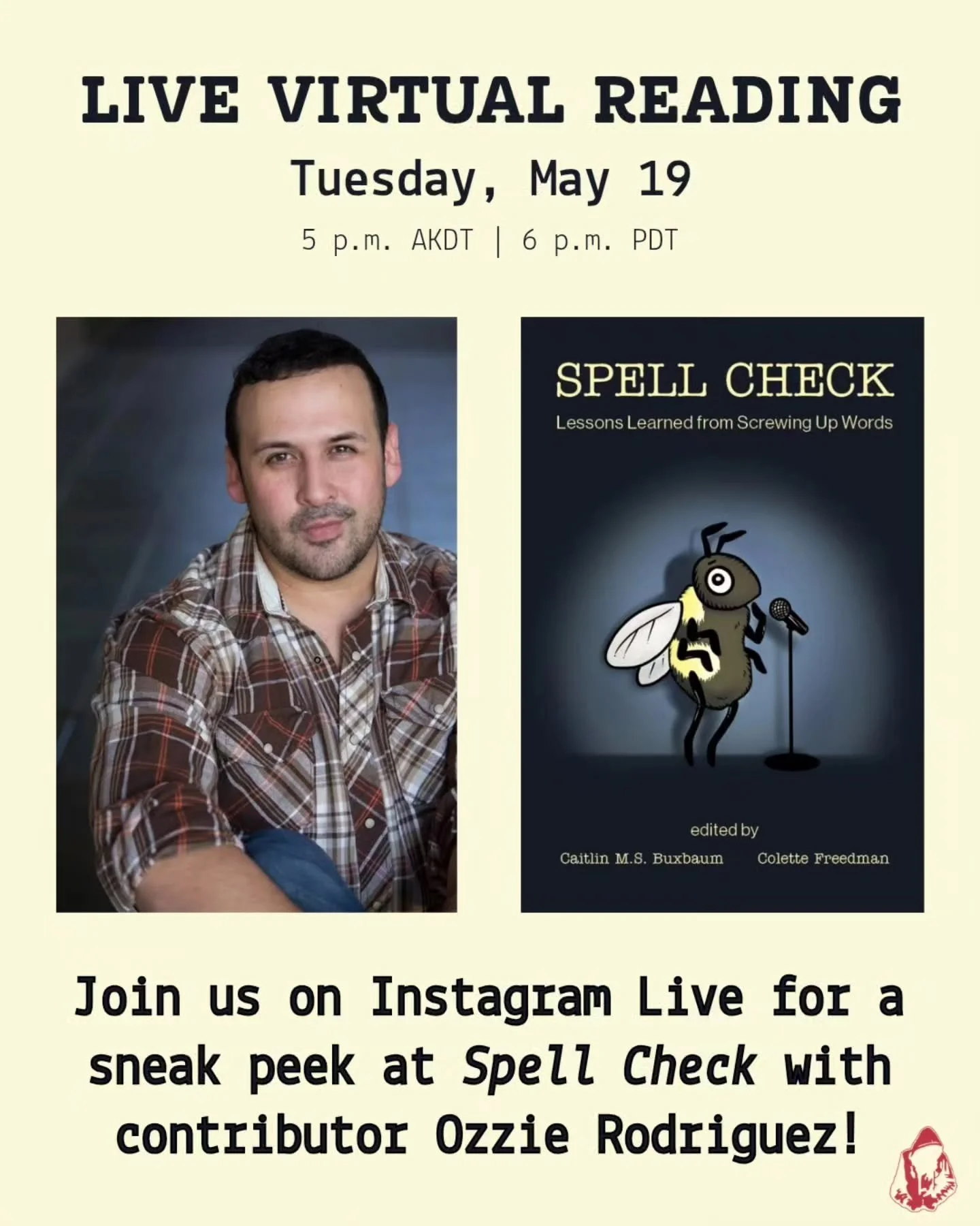 Surprise! ANOTHER opportunity to hear an excerpt from SPELL CHECK, our new nonfiction anthology, coming soon to a retailer near you. Join @cmsbuxbaum and @ozziejrodriguez for a quick reading and chat about the collection on Instagram Live HERE 2 week
