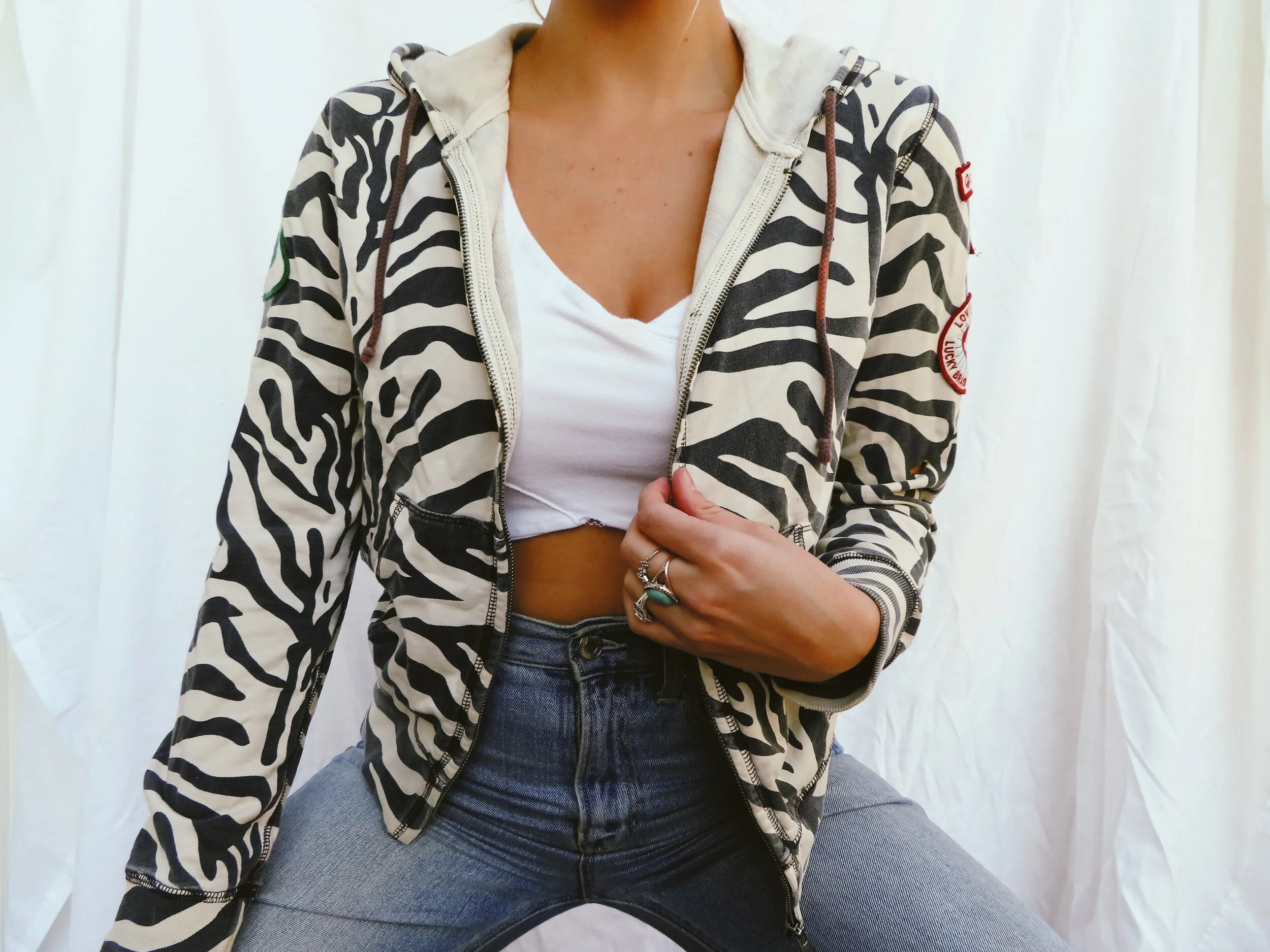 Vintage Lucky Brand Zebra Zip 