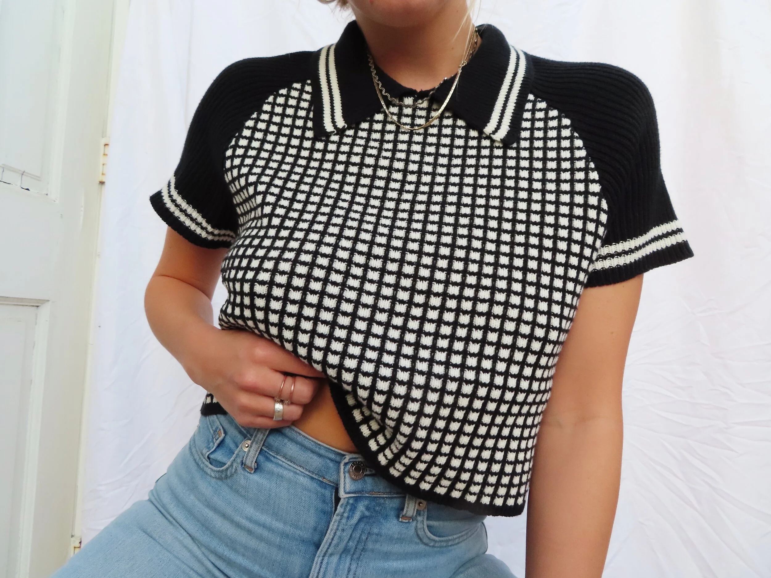 Two Tone Sweater Top 