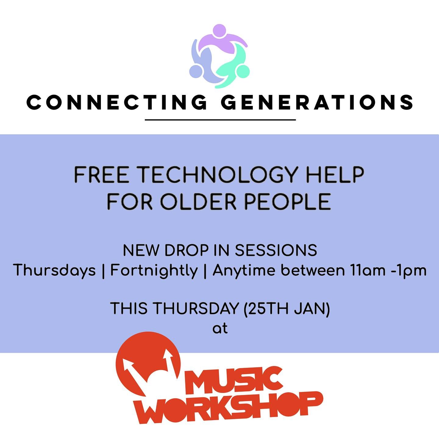 This is a post we hope reaches our older Muwvers and Shakers!  Please spread the word! 

We have a really wonderful new drop in session coming to Music Workshop this week - TOMORROW in fact! Which is hosted by &lsquo;Connecting Generations&rsquo; (@c