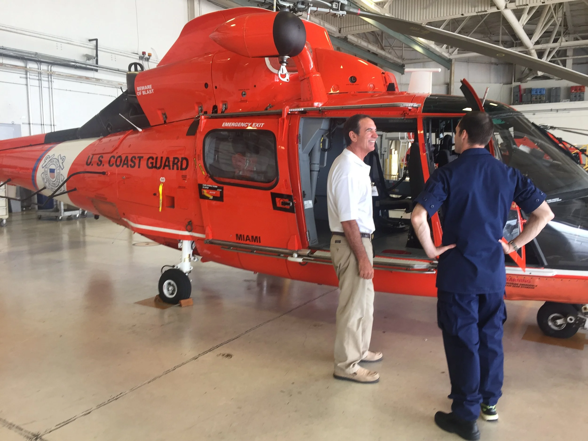  David Ritz inspecting the Coast Guard helicopter. 