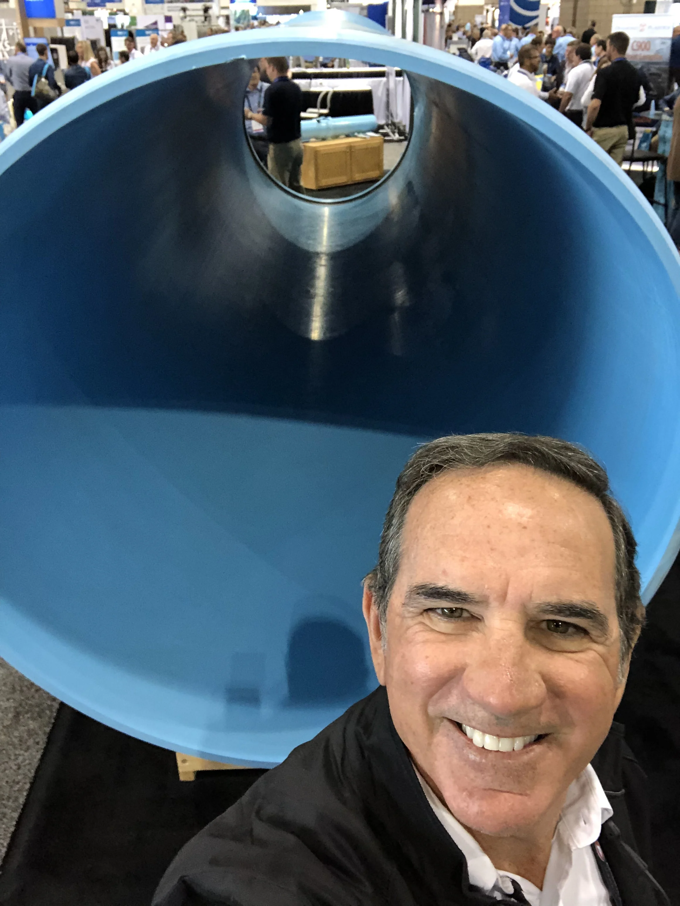  David Ritz with a utility group inspecting large diameter water pipes. 