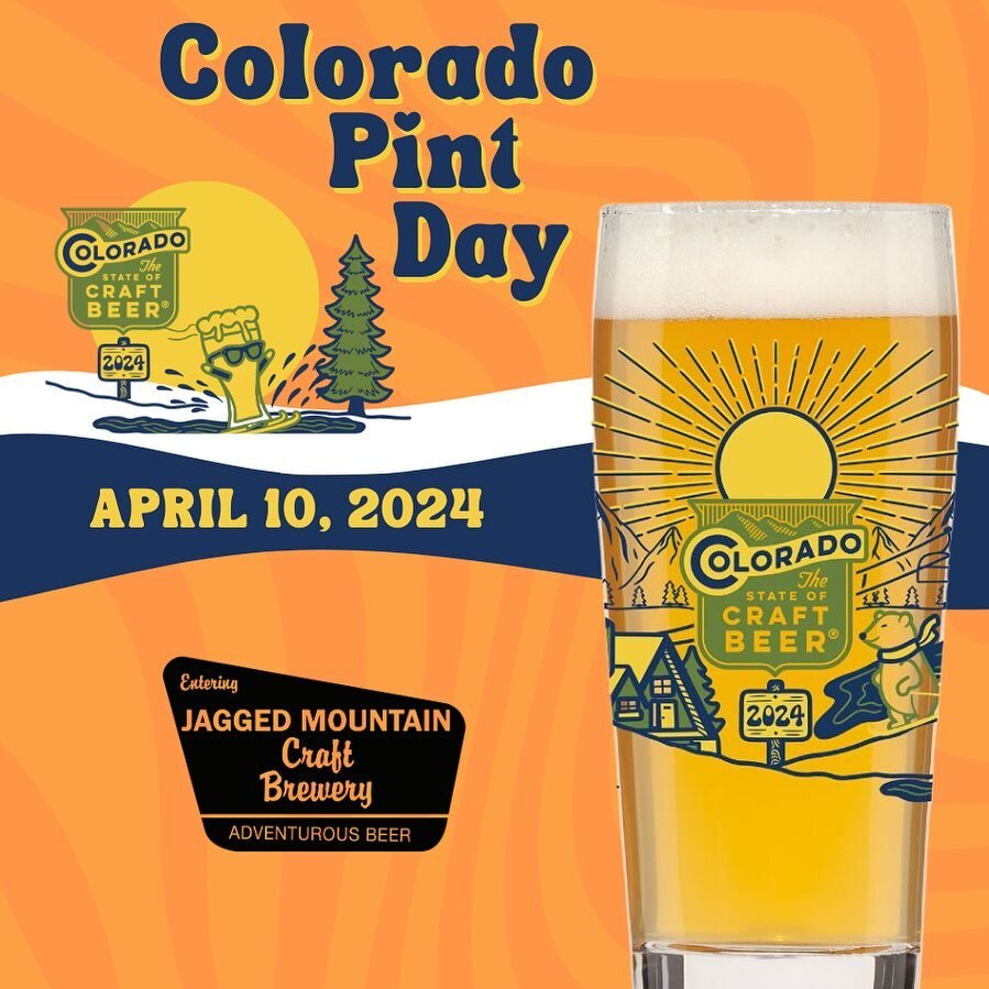 Colorado Pint Day is right around the corner! Stop by the taproom on April 10th and secure this years pint glass 🍻 
$10 gets you a pour and a glass 
*No limit to number of glasses, additional glassware for $8 
*First come first serve 

$1 of glasses