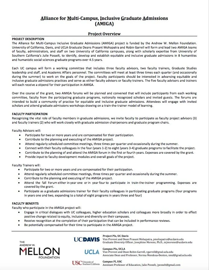 AMIGA Faculty Engagement Summary