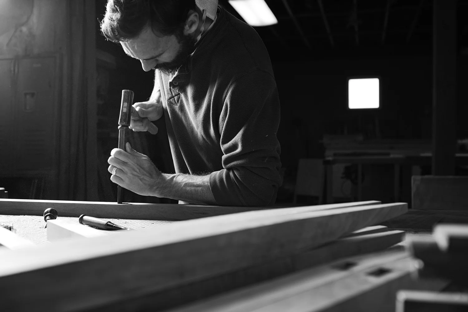 Michael Moran, founder of Moran Woodworked Furniture, honors the natural beauty of wood through traditional craftsmanship, the responsible selection of materials and a modern approach to design. He and wife Celia Gibson design and build each unique object one piece at a time, cutting every joint, chisel in hand. Here’s a look at Moran in his studio. (select photos featured in Wallpaper*)