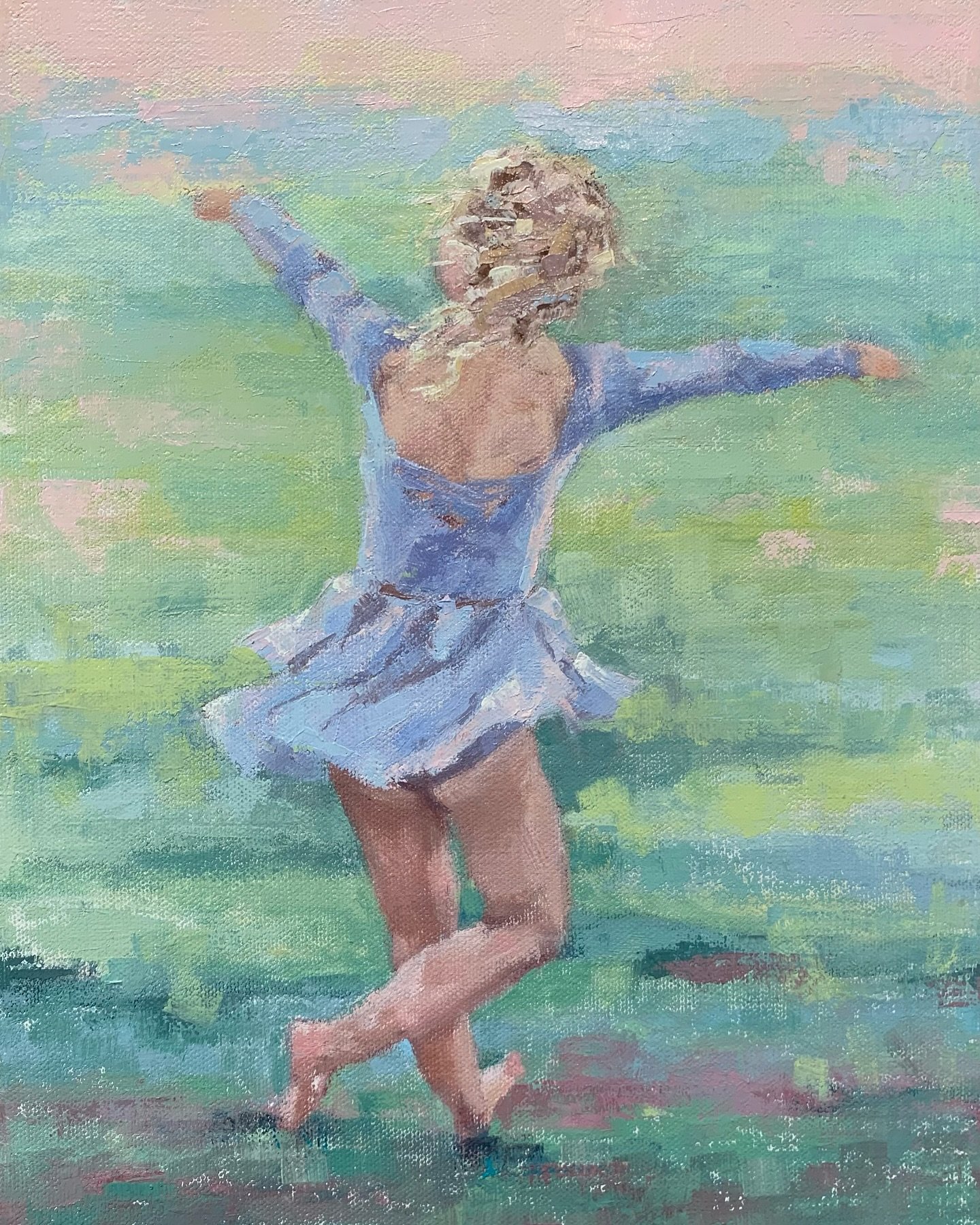 This painting will always be one of my favorites for many reasons&hellip; if you know my work, you know that I strive to capture a memory&hellip; a special, simple moment in time that you want to never forget&hellip; this carefree little one reminds 