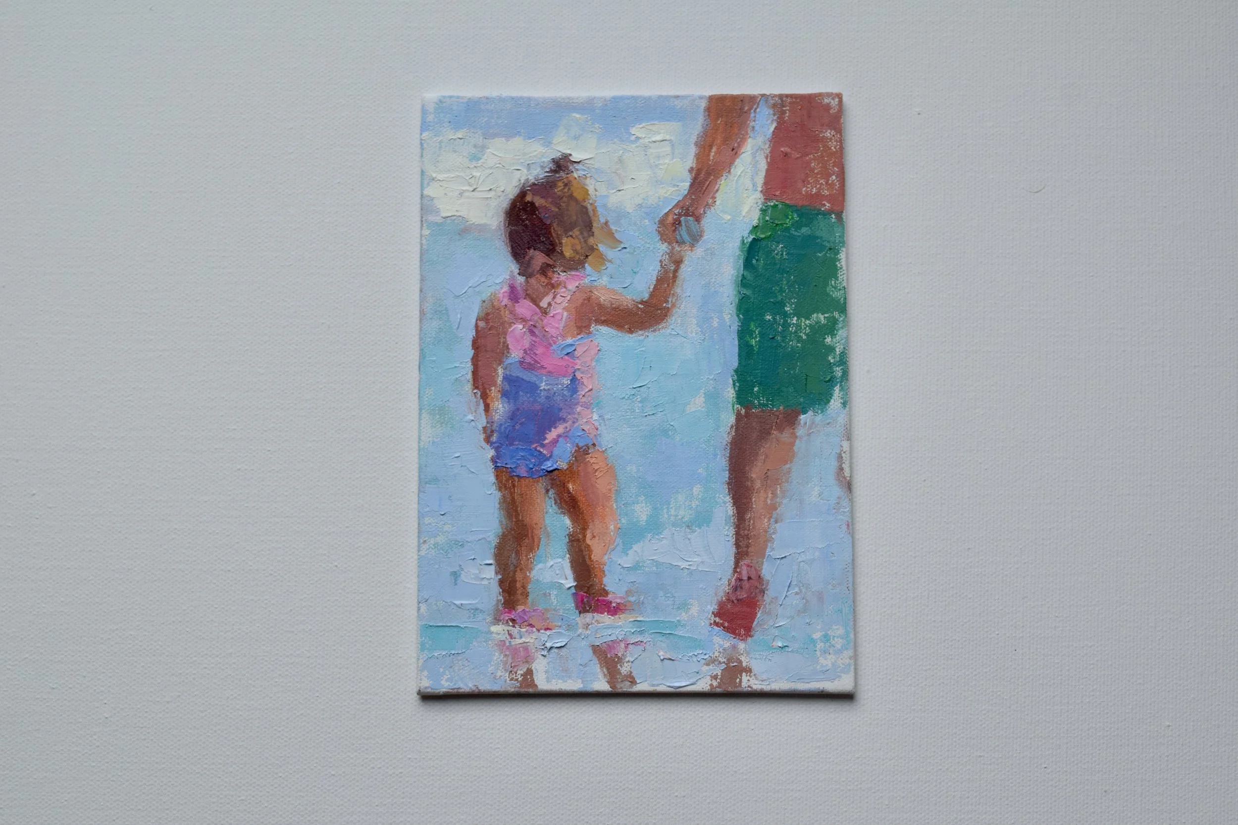 "Walking with Dad" original oil painting