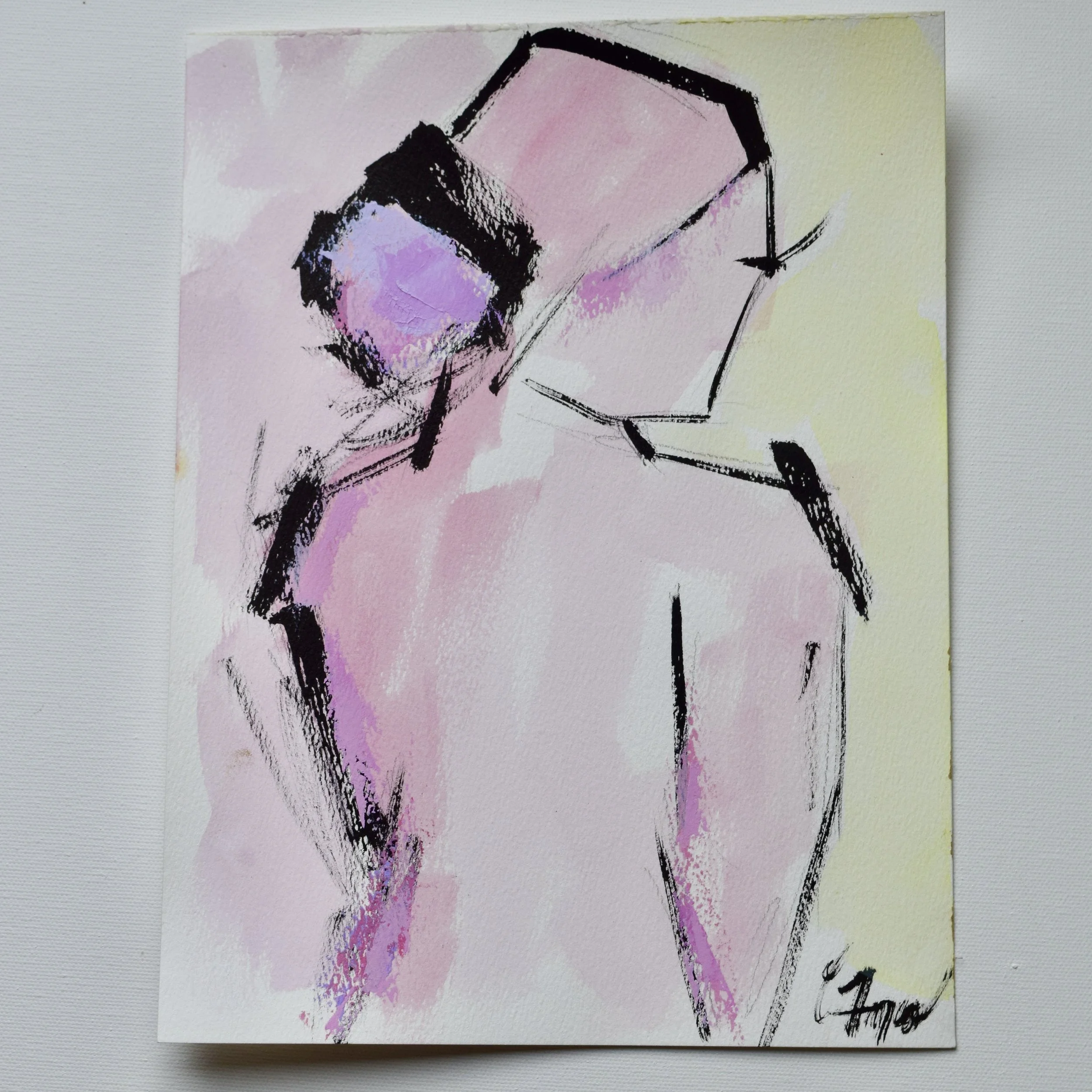 Sumi Ink Colorful Figure [SOLD]